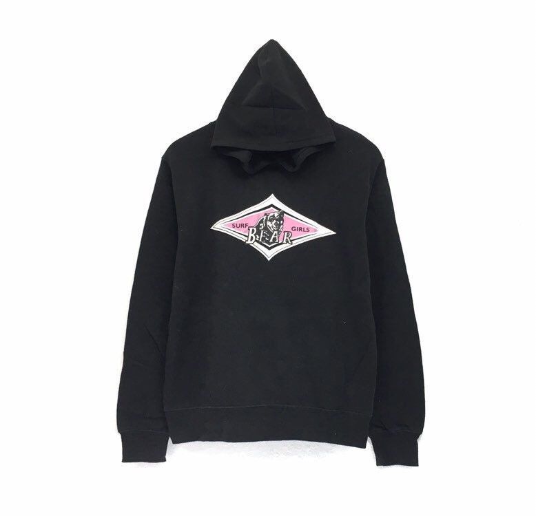 Bear Surf Girl Hoodie Sweatshirt Big Logo Spell Out Pullover