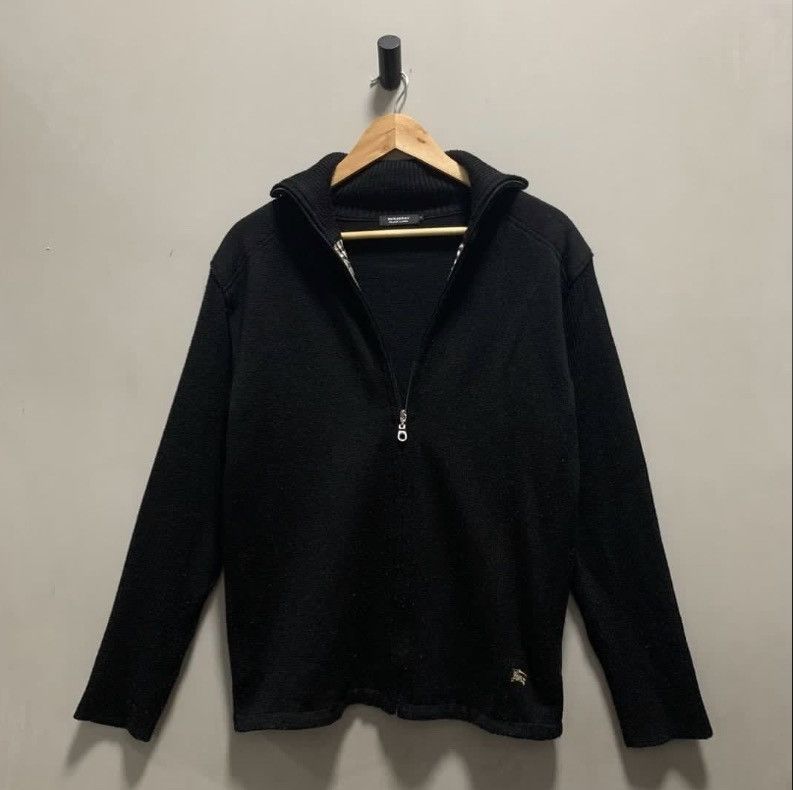 BURBERRY BLACK LABEL ZIP UP KNIT TURTLE KNECK