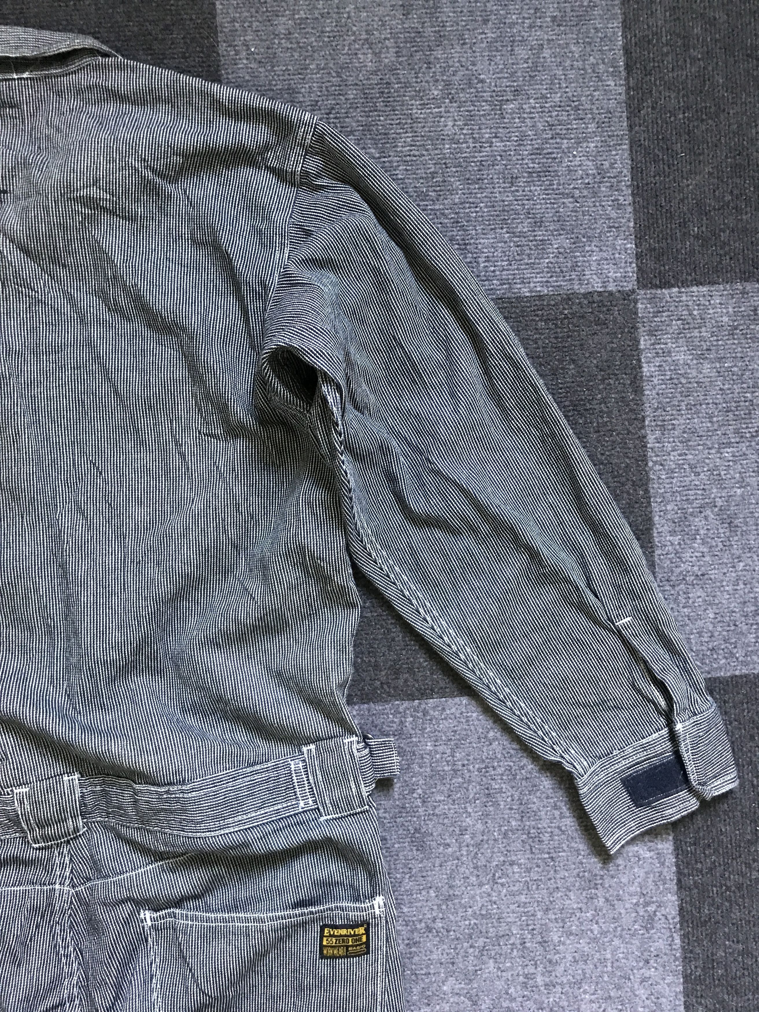 Japanese Brand CVA7 EVENRIVER Japan Workwear Fine Hickory Coverall Size US 40 / EU 56 - 12 Thumbnail