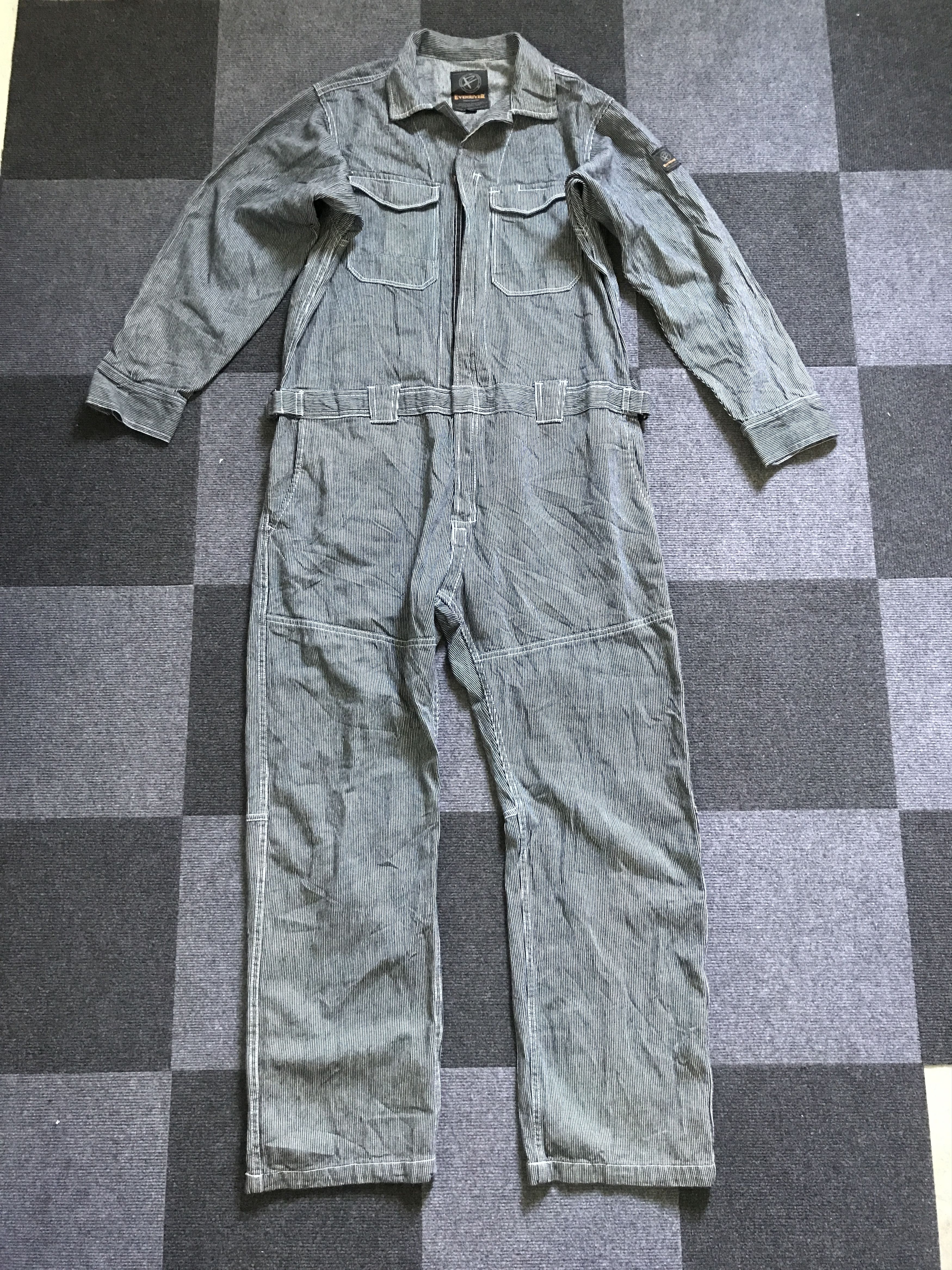 Japanese Brand CVA7 EVENRIVER Japan Workwear Fine Hickory Coverall Size US 40 / EU 56 - 1 Thumbnail