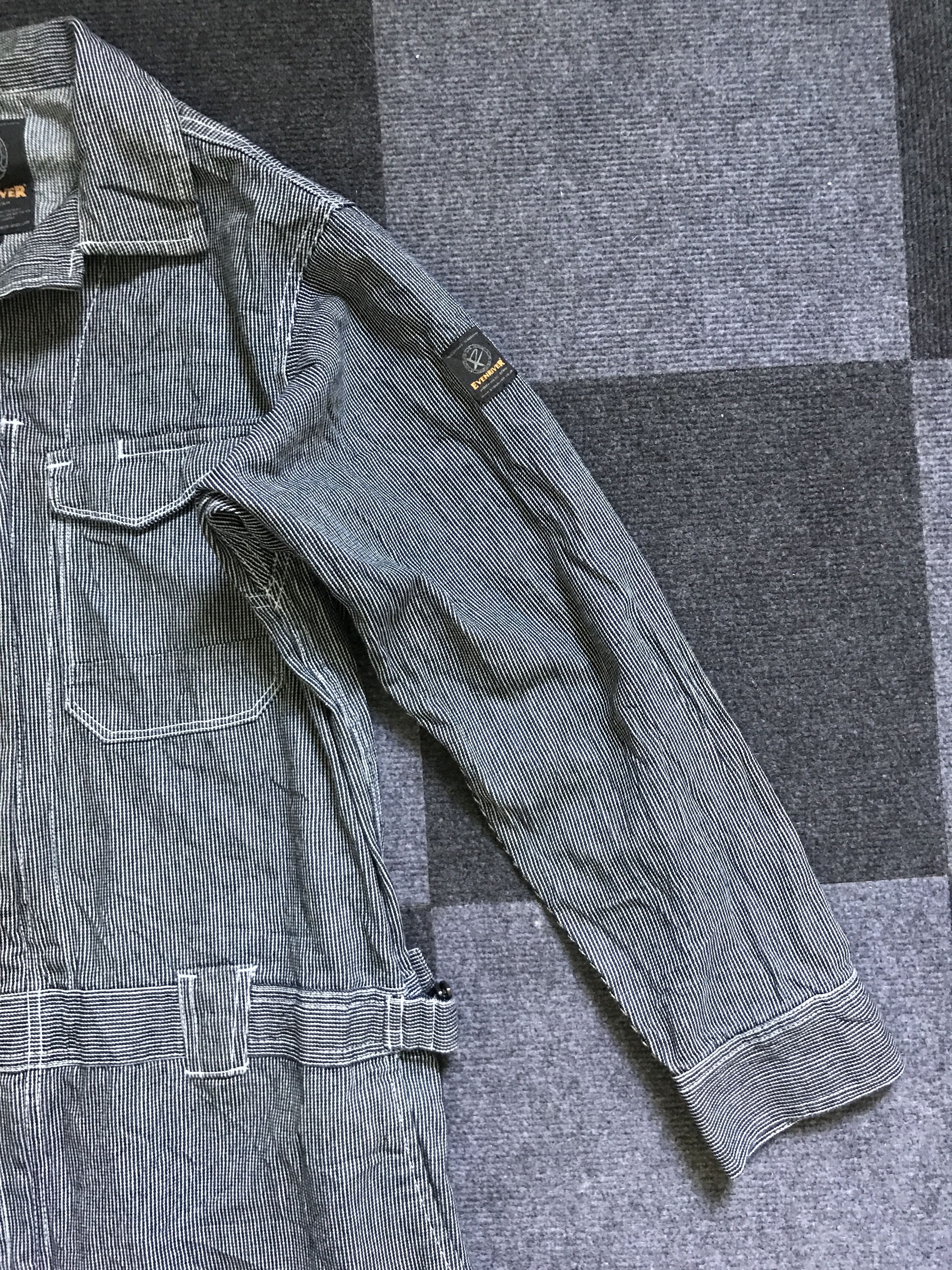 Japanese Brand CVA7 EVENRIVER Japan Workwear Fine Hickory Coverall Size US 40 / EU 56 - 3 Thumbnail