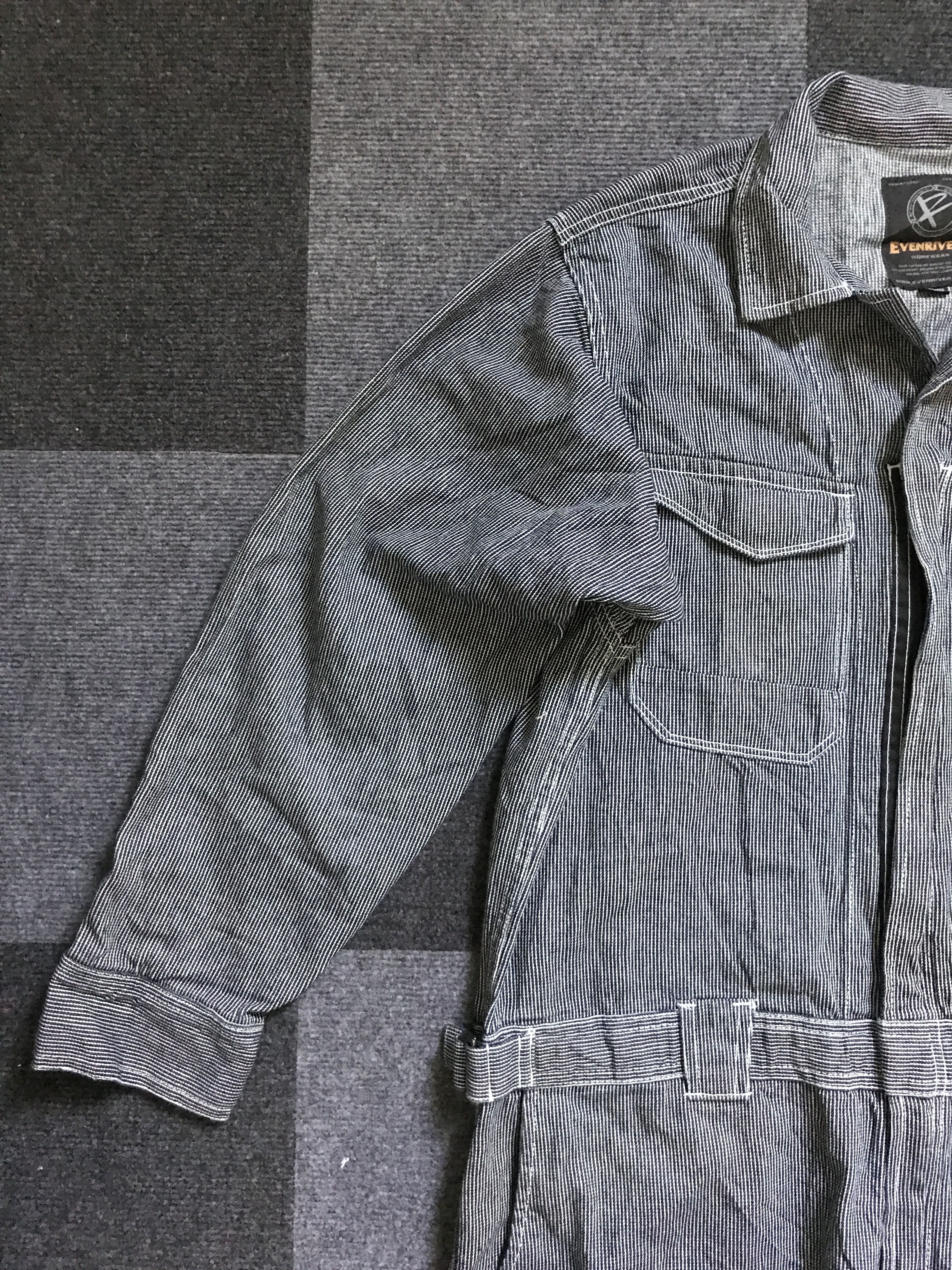 Japanese Brand CVA7 EVENRIVER Japan Workwear Fine Hickory Coverall Size US 40 / EU 56 - 4 Thumbnail