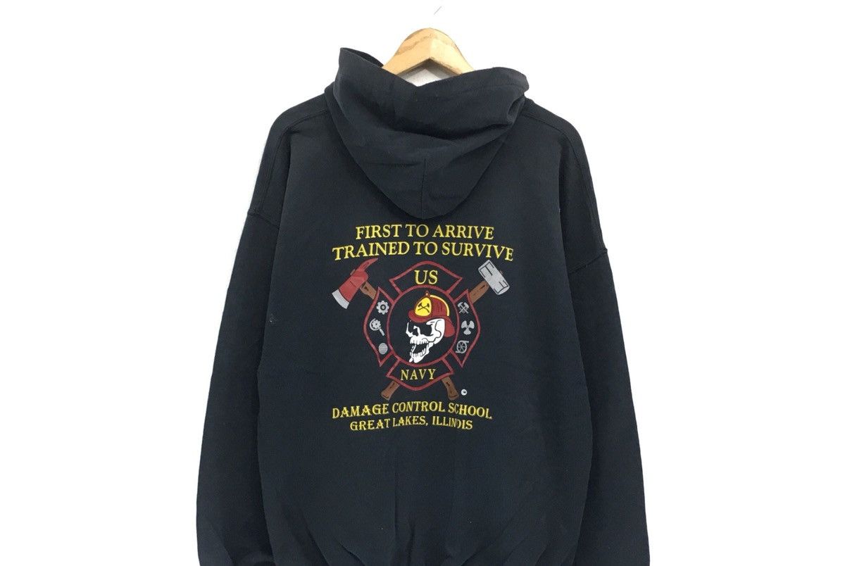 Vintage US Navy Hoodie Sweatshirt Big Logo SpellOut Pullover