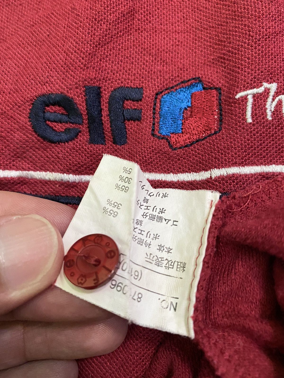 Japanese Brand × Vintage Vintage Elf Motorcycle engine Racing Oil Colar Tee Shirt Size US L / EU 52-54 / 3 - 5 Thumbnail