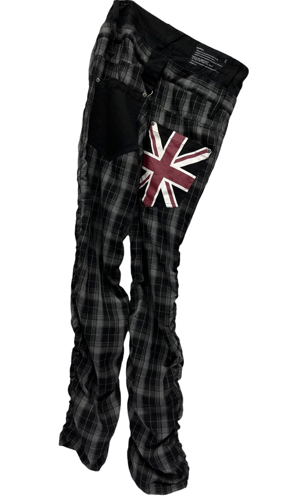 Japanese Brand 🔥RAGOUT Union Jack Punk Tartan Double Waist Rayon Blends Size US 29 - 10 Thumbnail