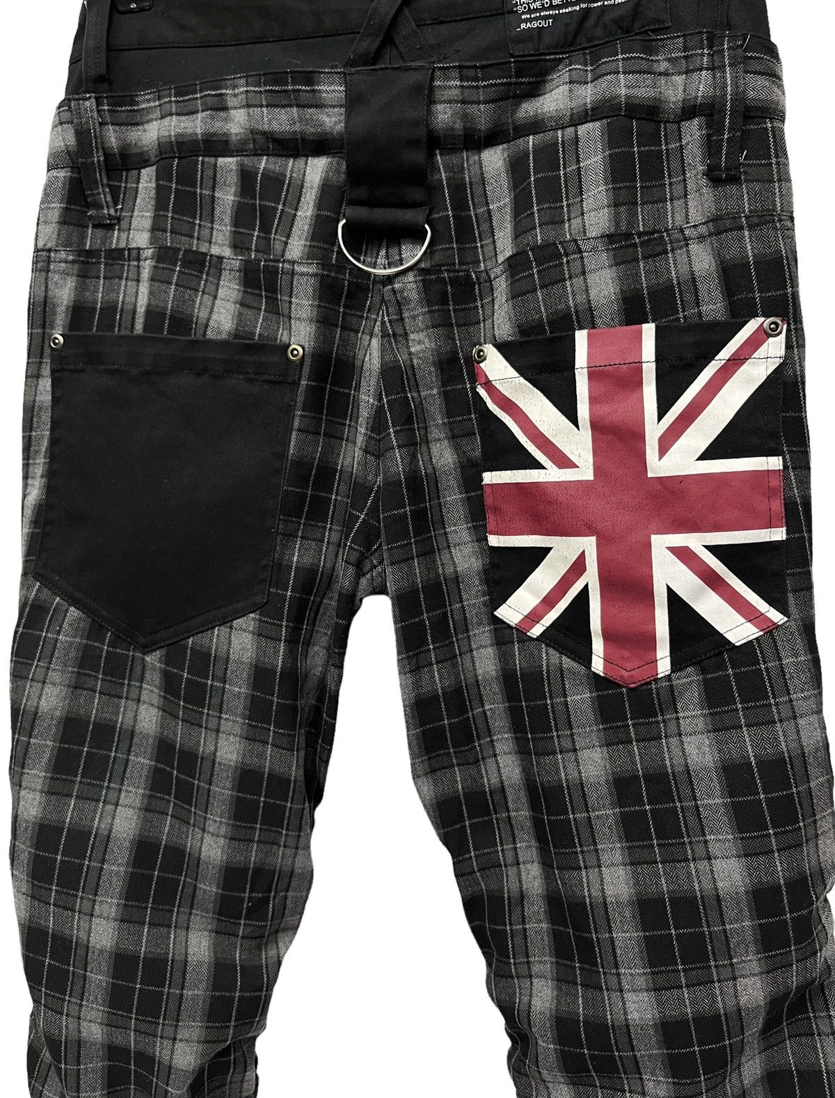 Japanese Brand 🔥RAGOUT Union Jack Punk Tartan Double Waist Rayon Blends Size US 29 - 4 Thumbnail