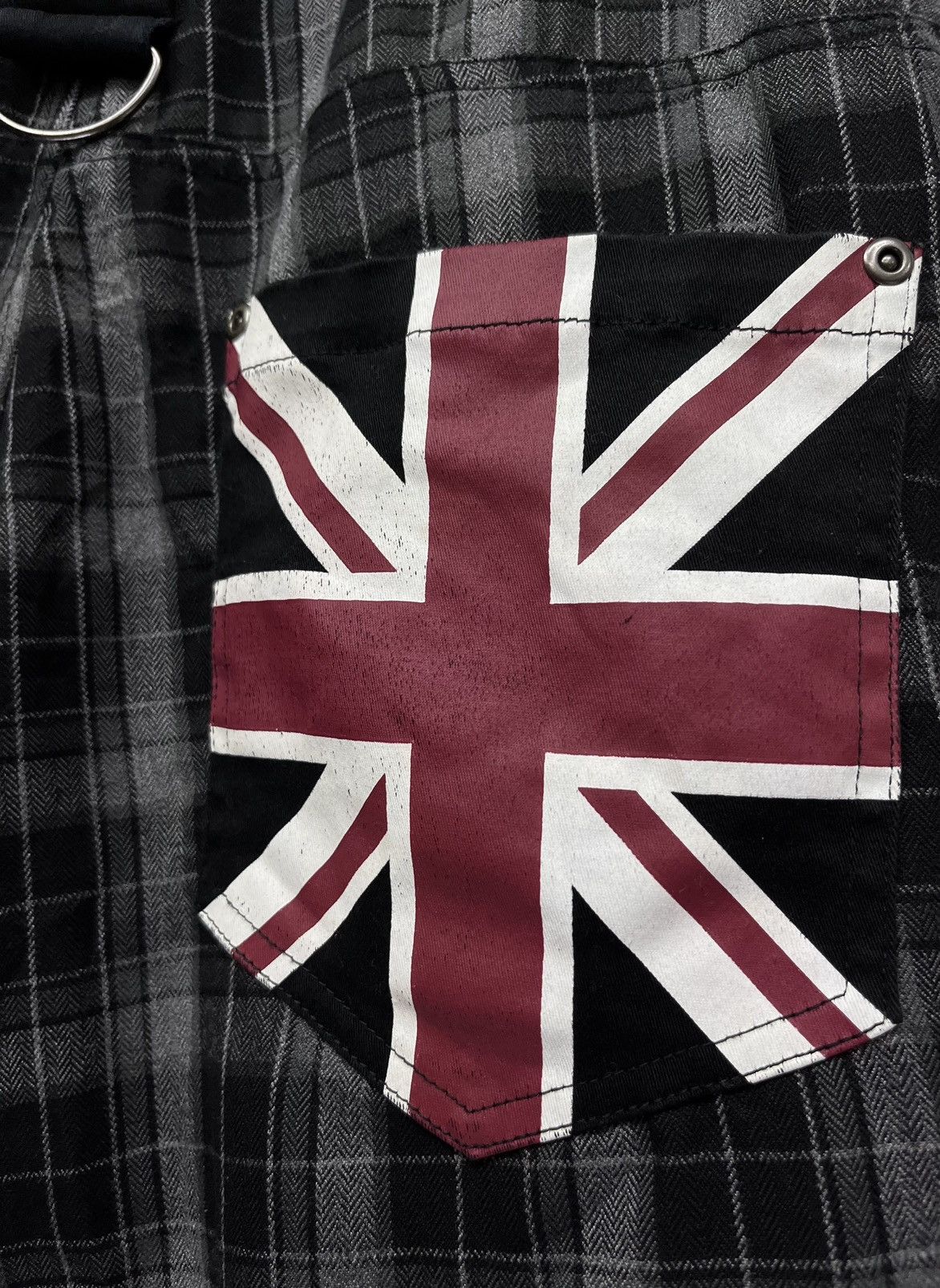 Japanese Brand 🔥RAGOUT Union Jack Punk Tartan Double Waist Rayon Blends Size US 29 - 2 Thumbnail