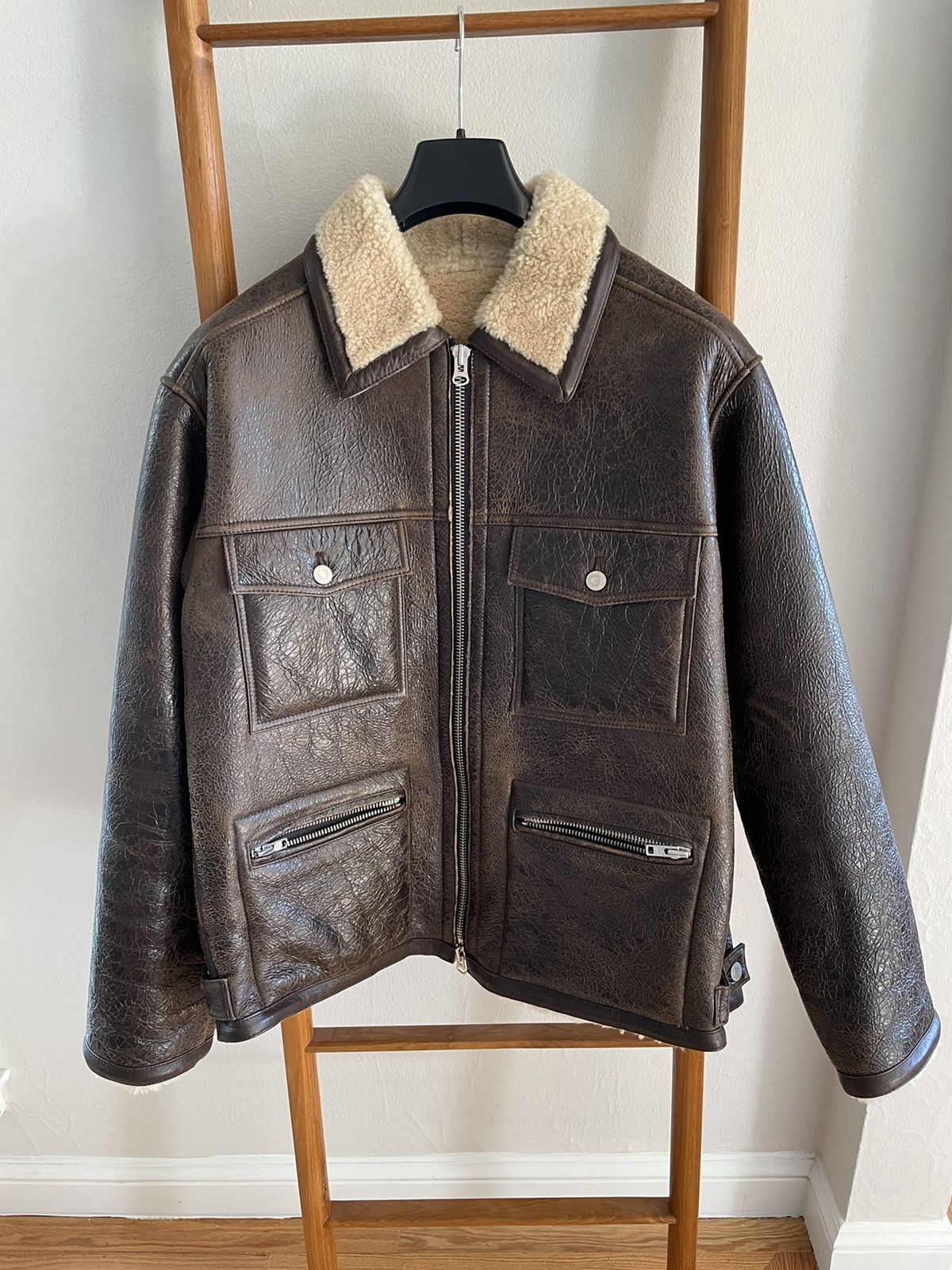 Andersson Bell Vittorio Lamb Shearling Zipper Trucker Leather Jacket Size US S / EU 44-46 / 1 - 1 Thumbnail