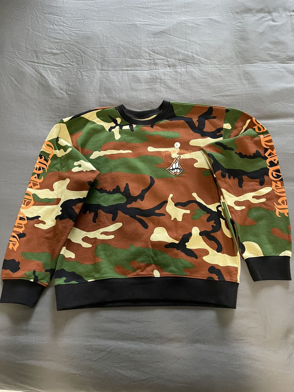 Chrome Hearts × Matty Boy / Caution Crewneck Camo Chrome Hearts Matty Boy Caution Crewneck Camo Men's - US