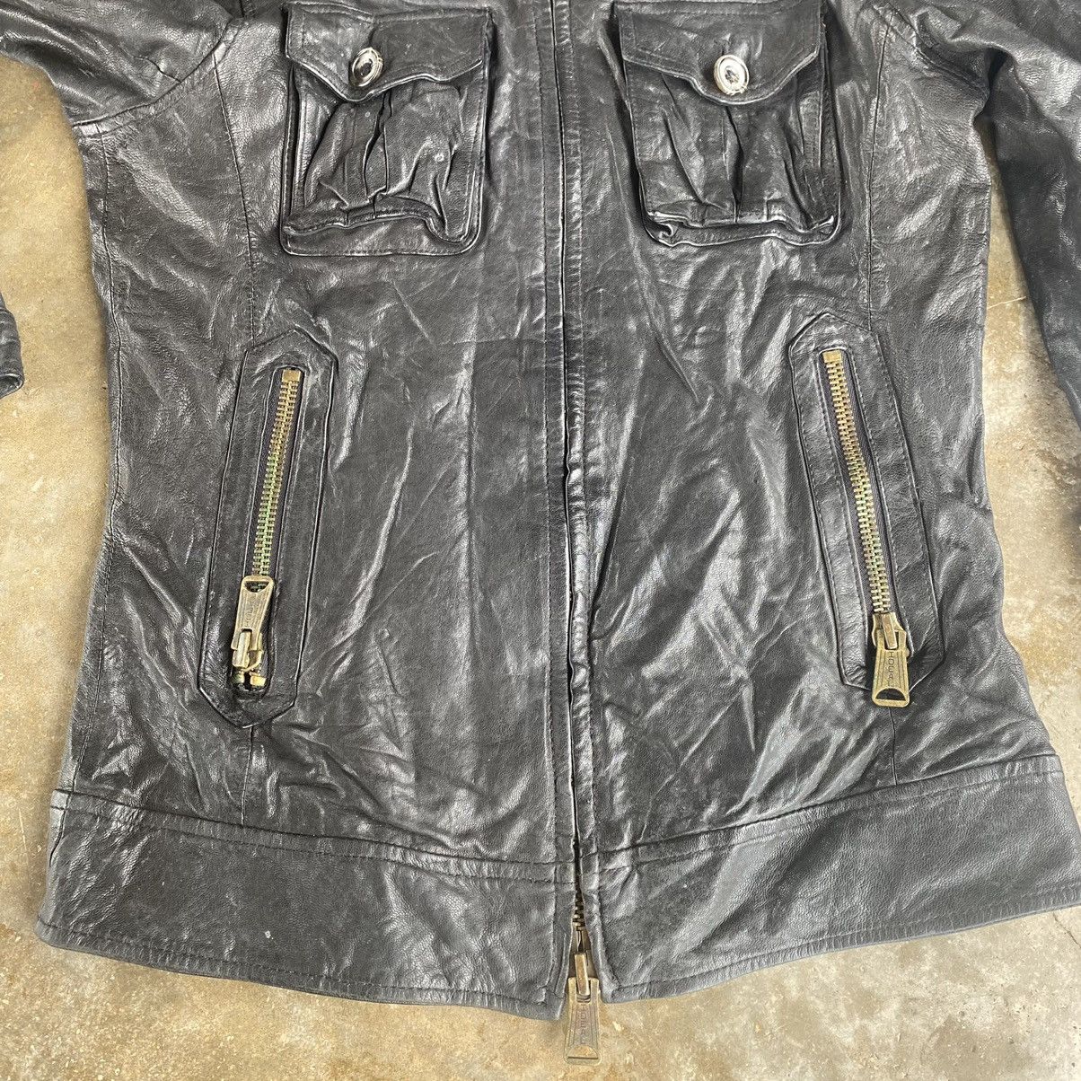 BUFFALO BOBS Motorcylle black jacket sheep skin Size S / US 4 / IT 40 - 11 Thumbnail