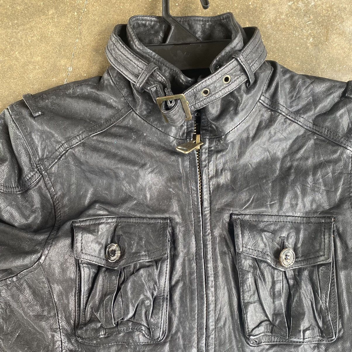 BUFFALO BOBS Motorcylle black jacket sheep skin Size S / US 4 / IT 40 - 10 Thumbnail