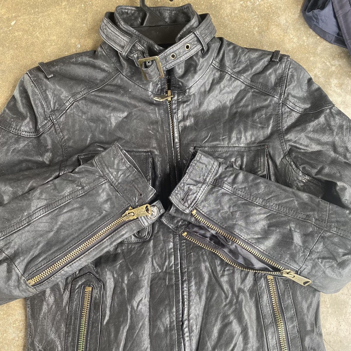 BUFFALO BOBS Motorcylle black jacket sheep skin Size S / US 4 / IT 40 - 9 Thumbnail