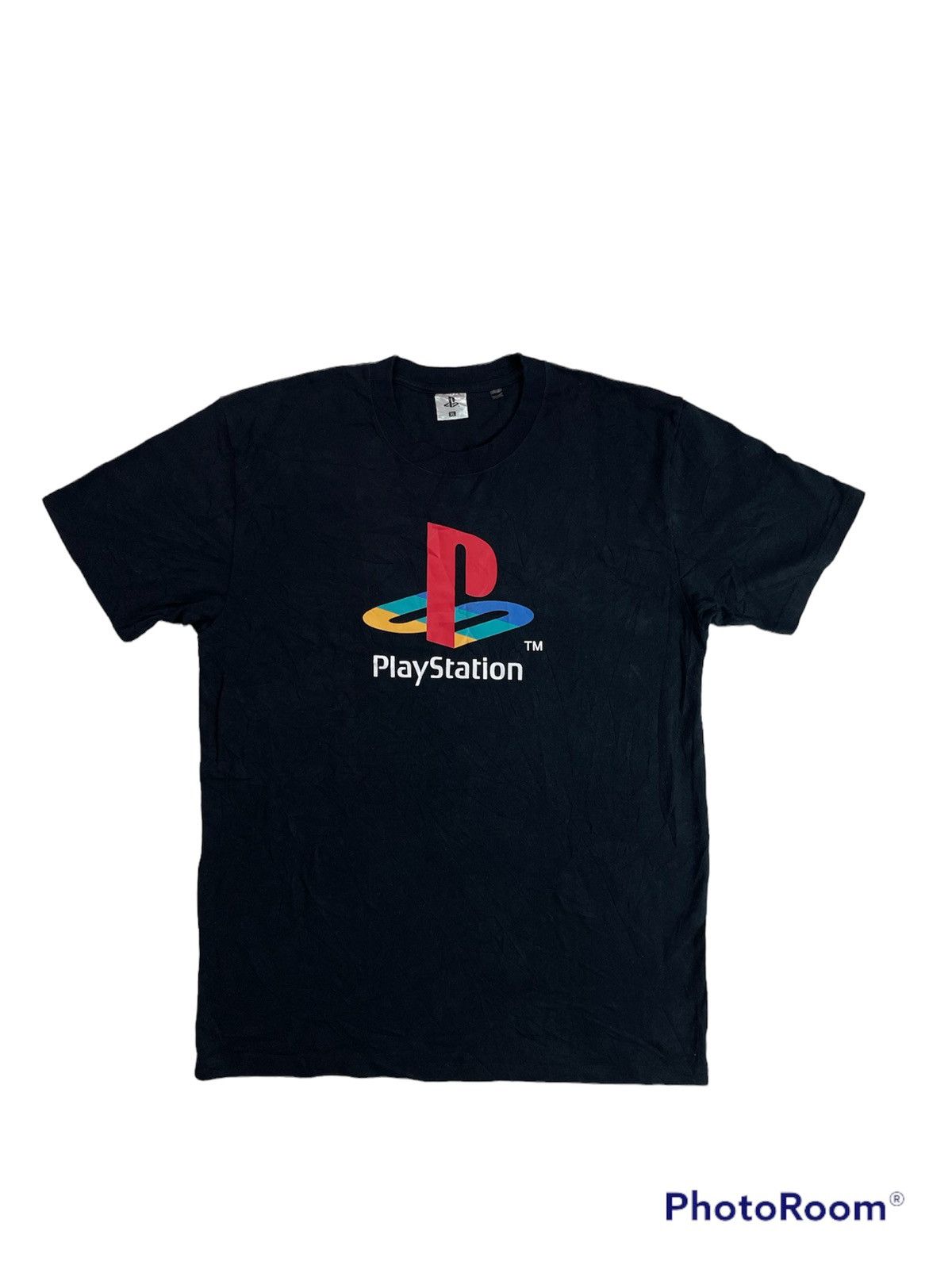 Vintage Playstation Box Logo Video Game Promo Shirt Navy Size buy XL RARE