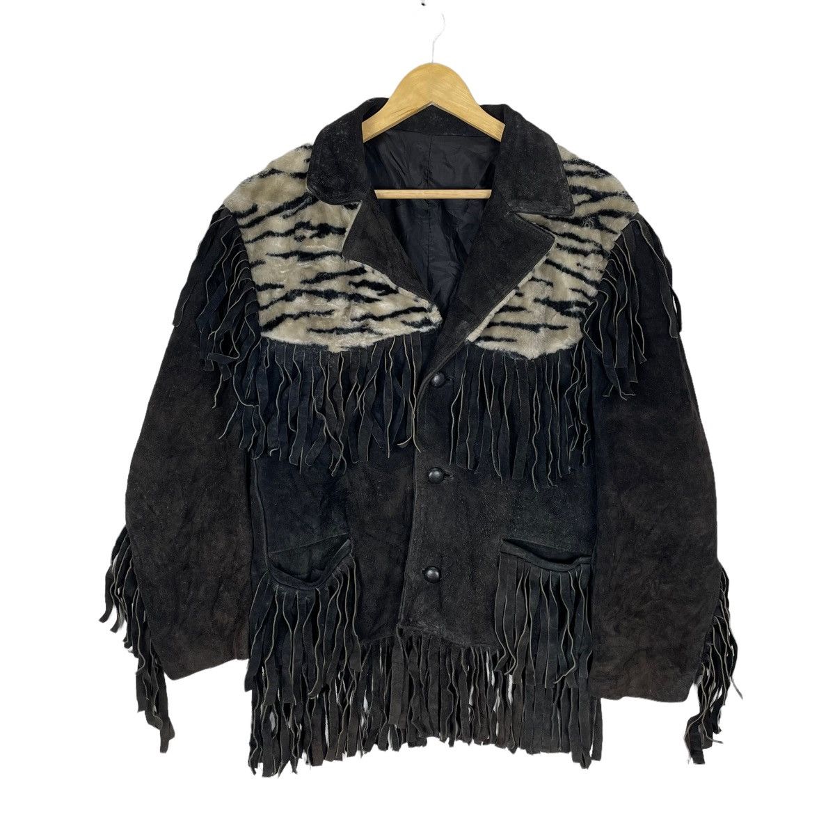 Cowboy Equipment 🌟ZEBRA FRINGED SUEDE WESTERN COWBOY JACKET Size US M / EU 48-50 / 2 - 1 Thumbnail