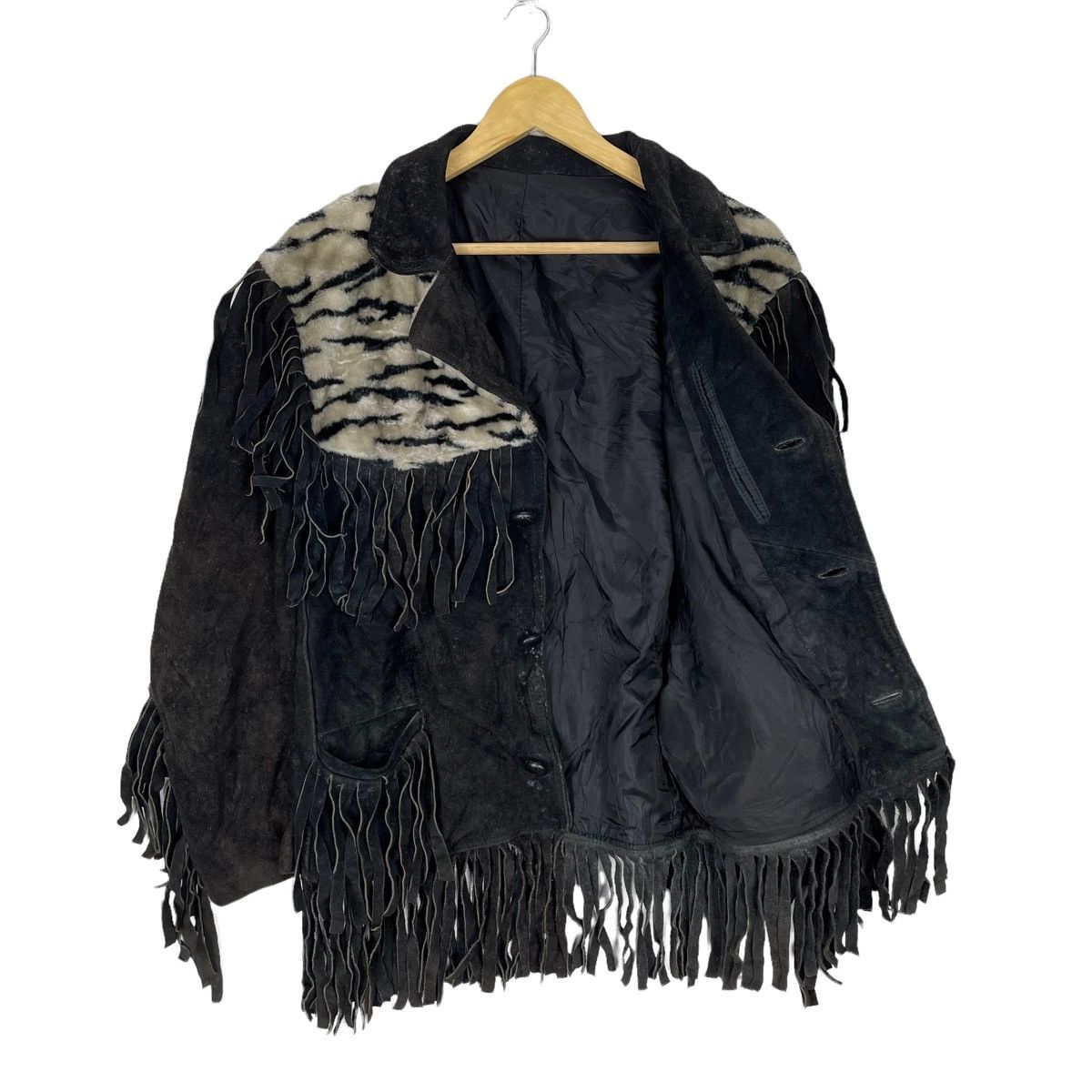 Cowboy Equipment 🌟ZEBRA FRINGED SUEDE WESTERN COWBOY JACKET Size US M / EU 48-50 / 2 - 7 Thumbnail
