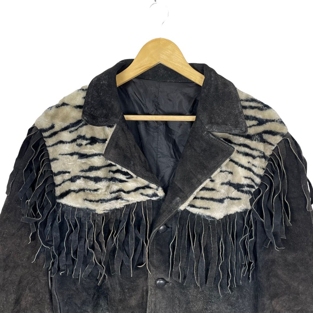 Cowboy Equipment 🌟ZEBRA FRINGED SUEDE WESTERN COWBOY JACKET Size US M / EU 48-50 / 2 - 2 Thumbnail