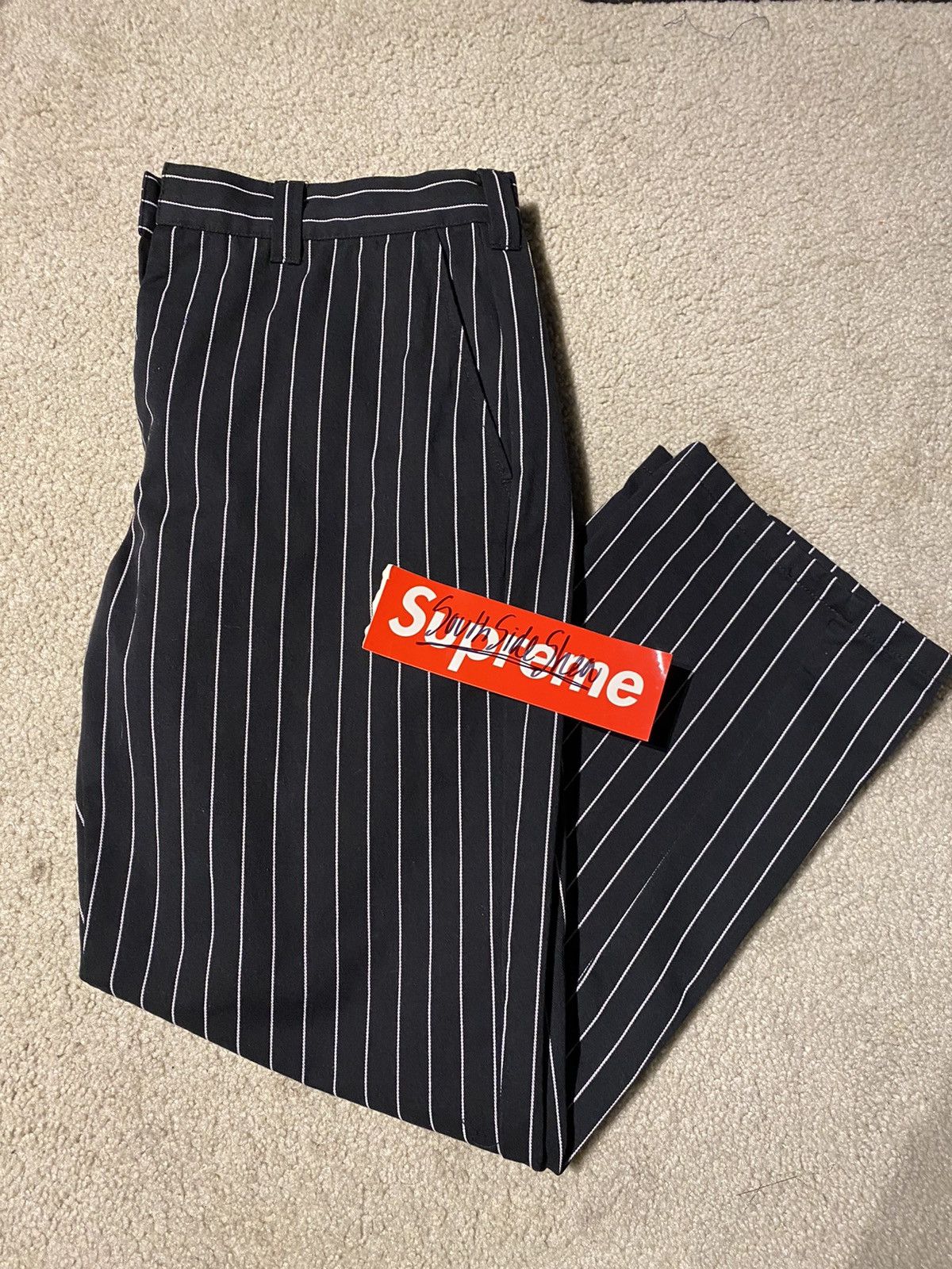 Supreme Work Pant Black Stripe 21ss