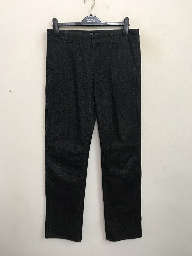 Vintage ROPES Japan Pleated Knees Black Baggy Denim Trouser Pant Size US 32 / EU 48 - 2 Thumbnail