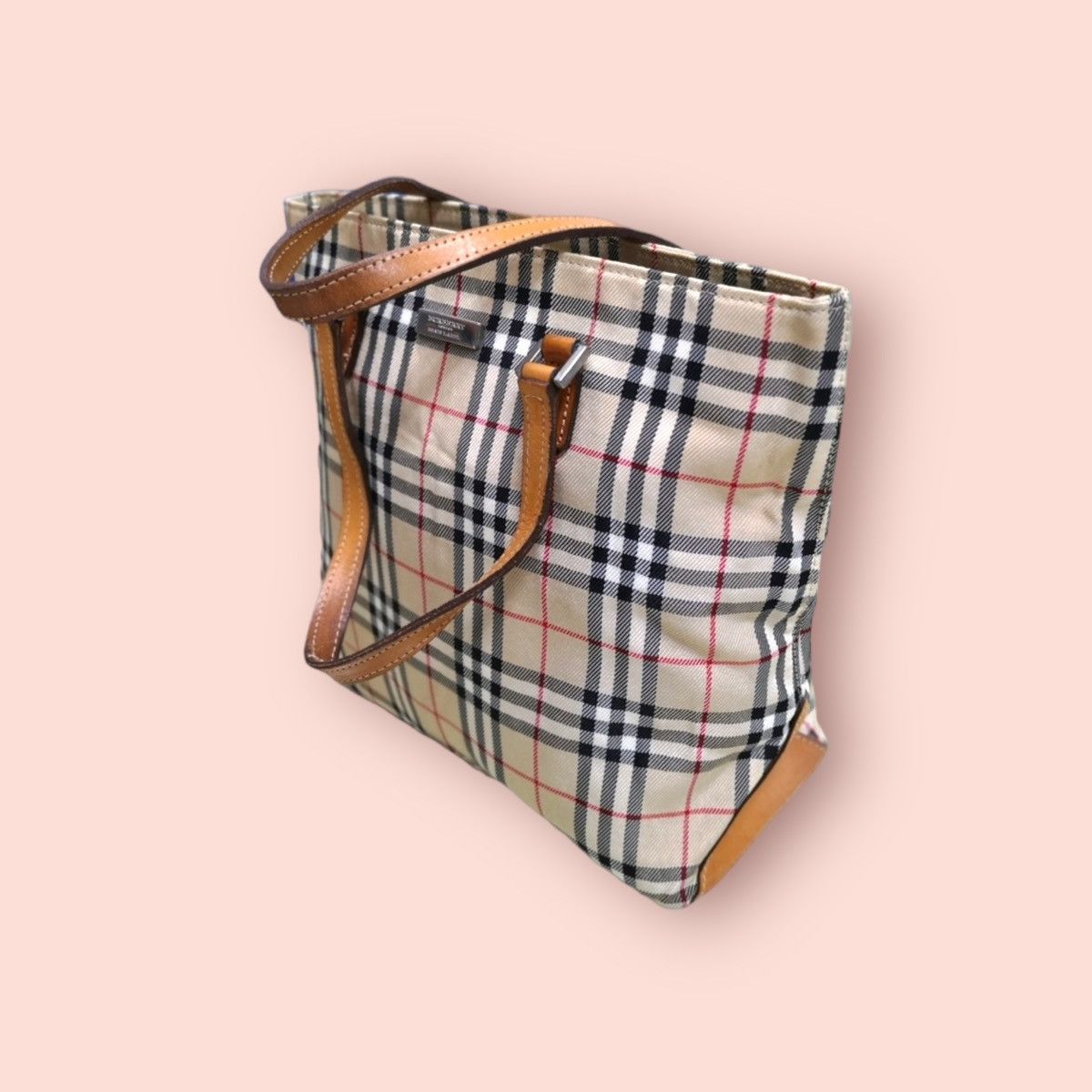 Burberry BURBERRY BLUE LABEL NOVA CHECK CANVAS LEATHER TOTE Size ONE SIZE - 1 Thumbnail