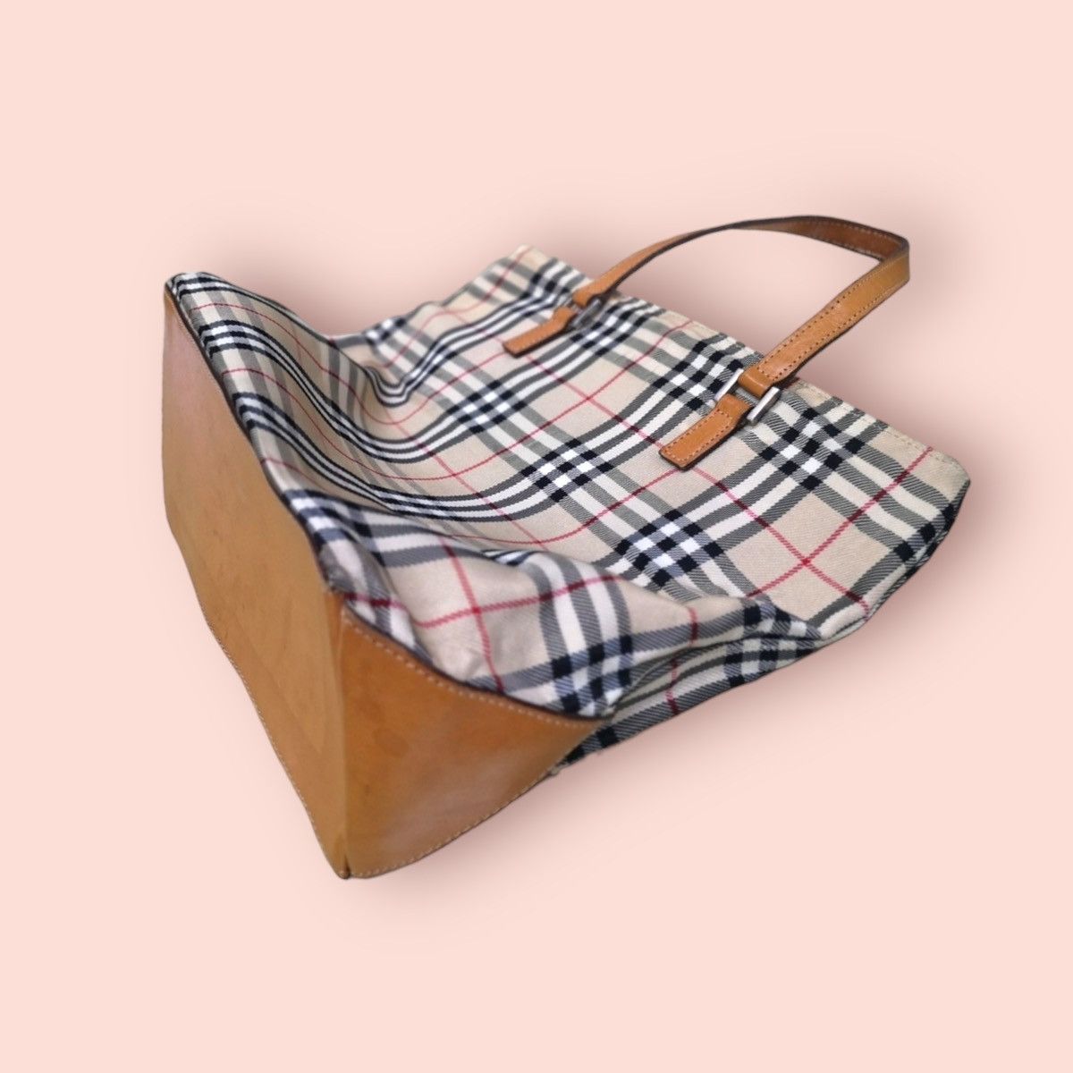 Burberry BURBERRY BLUE LABEL NOVA CHECK CANVAS LEATHER TOTE Size ONE SIZE - 11 Thumbnail