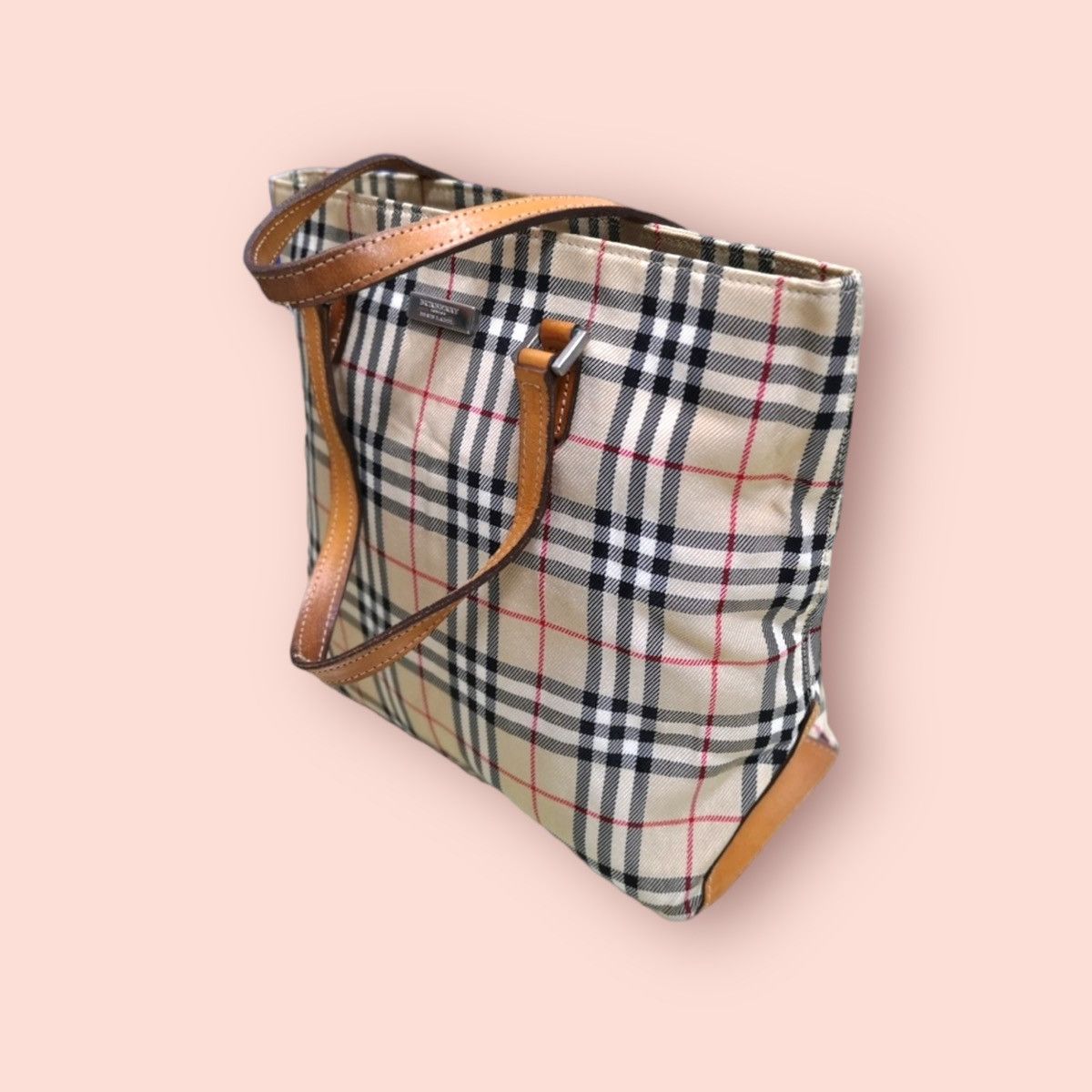 Burberry BURBERRY BLUE LABEL NOVA CHECK CANVAS LEATHER TOTE Size ONE SIZE - 19 Thumbnail