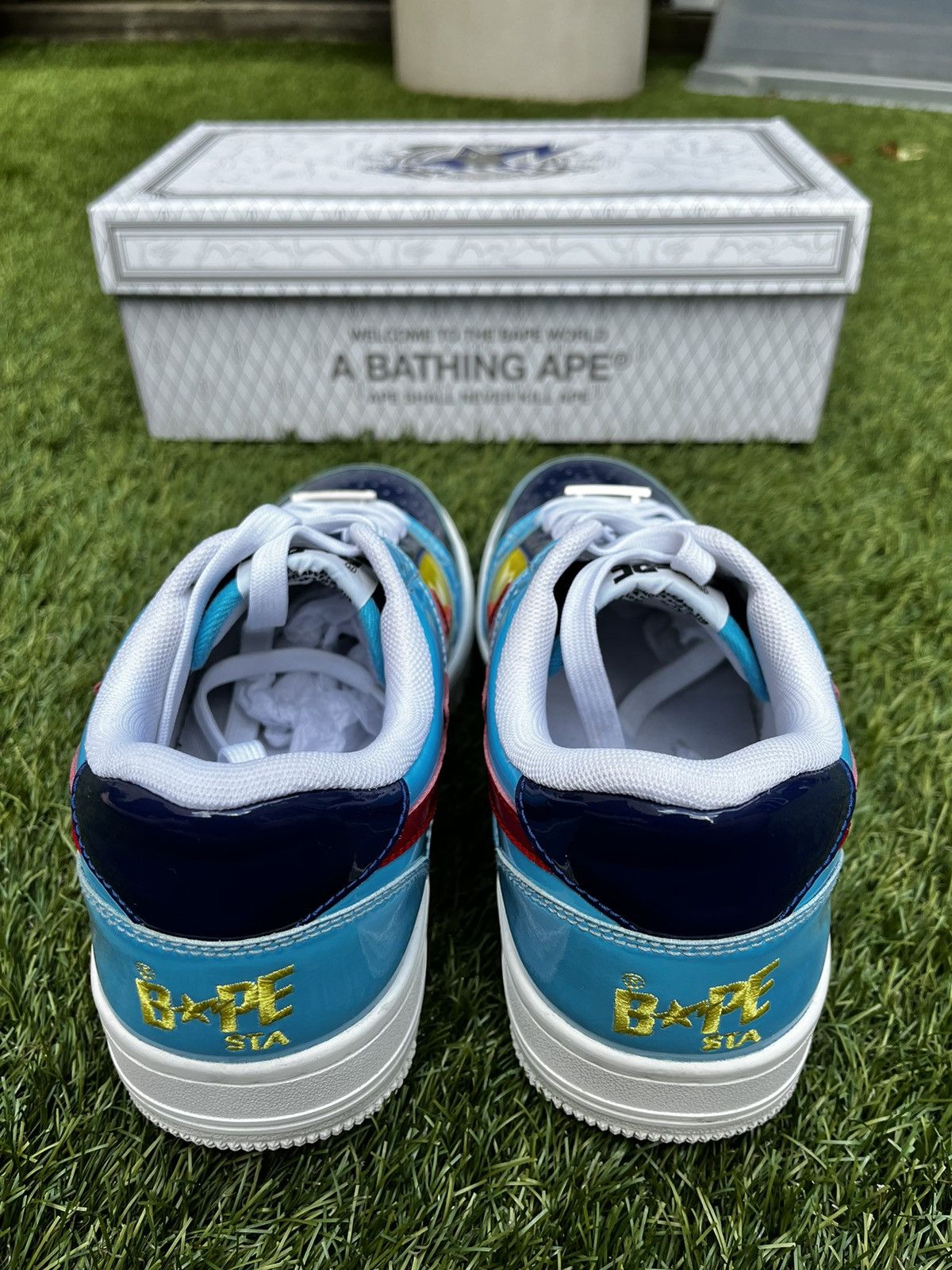 Bape *Only worn a few times* Bapesta blue yellow red Size US 8.5 / EU 41-42 - 5 Thumbnail