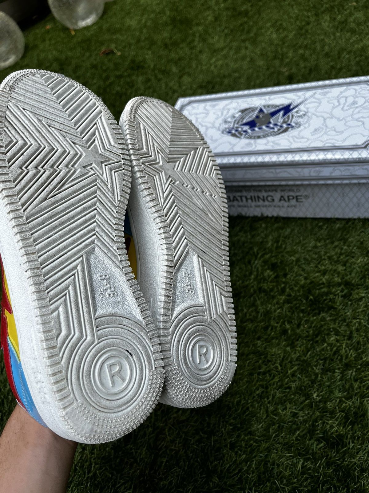 Bape *Only worn a few times* Bapesta blue yellow red Size US 8.5 / EU 41-42 - 7 Thumbnail