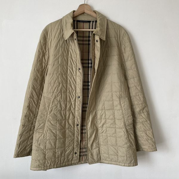 Vintage 90s Burberry Nova Check Lined Rain Jacket Size XXL