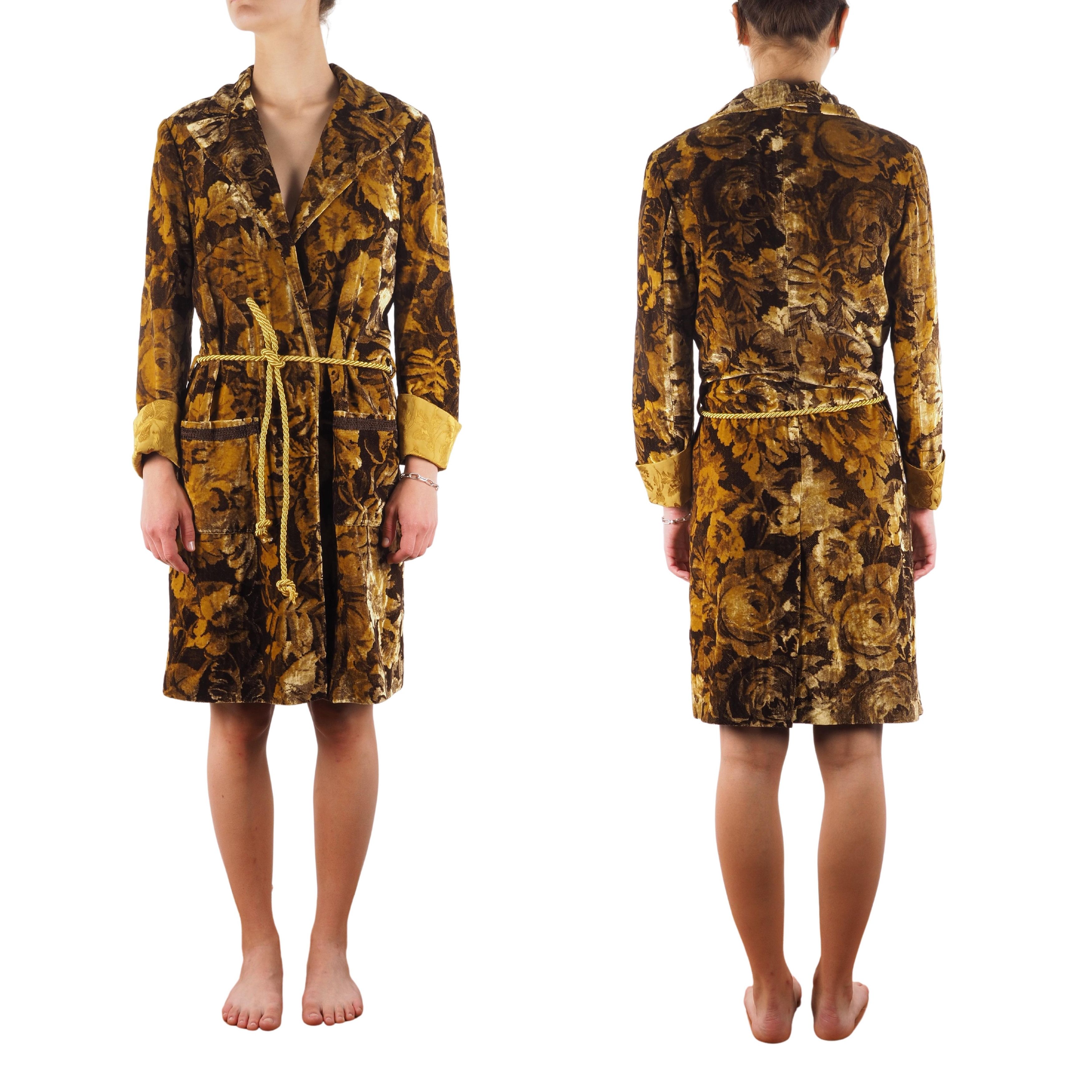 Roberto Cavalli Jacquard Velour Robe Coat Jacket 44 S / M