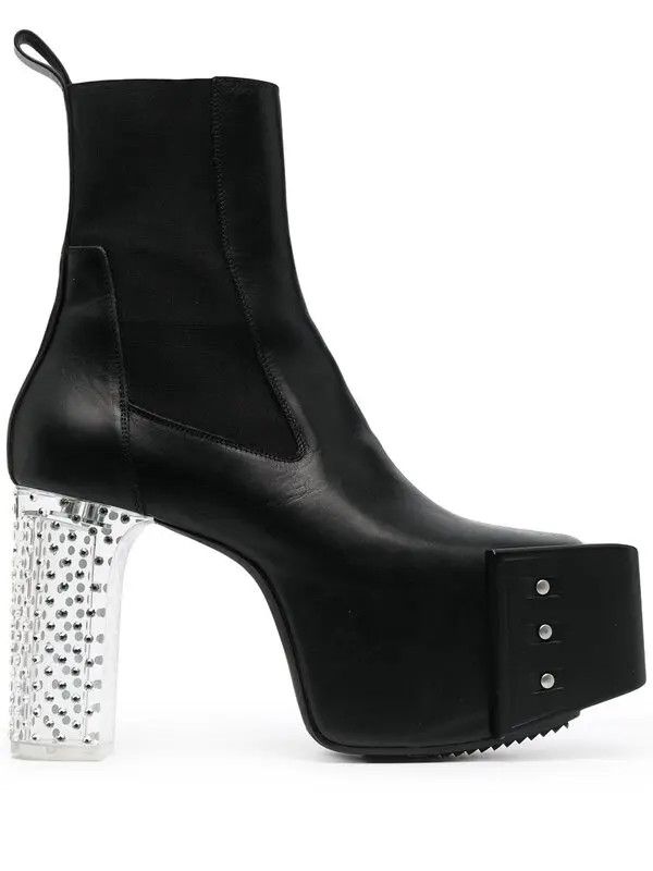 Rick Owens Rick Owens Beveled Platform Boot black/clear Diamante (7.5m) Size US 9 / IT 39 - 2 Thumbnail
