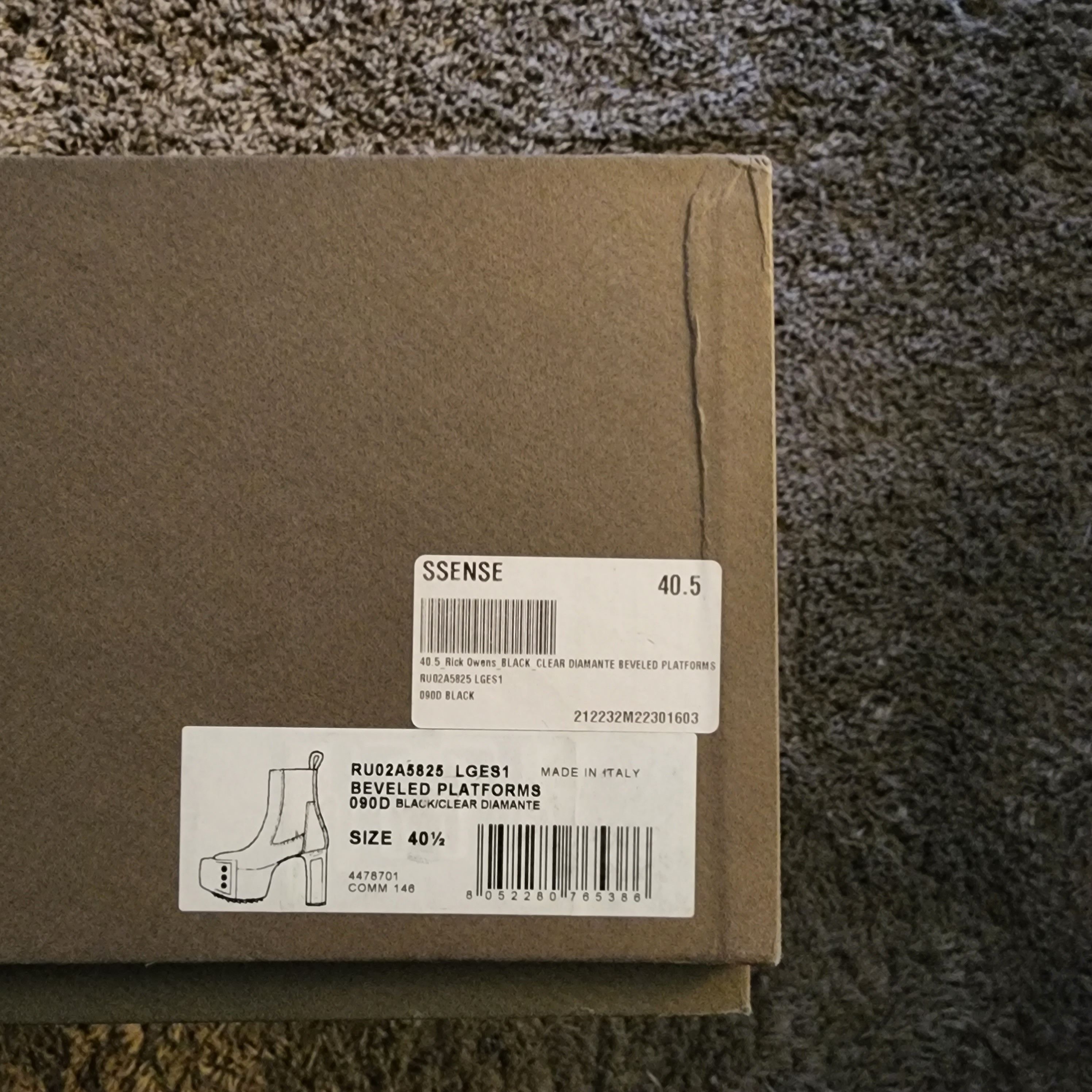 Rick Owens Rick Owens Beveled Platform Boot black/clear Diamante (7.5m) Size US 9 / IT 39 - 6 Thumbnail