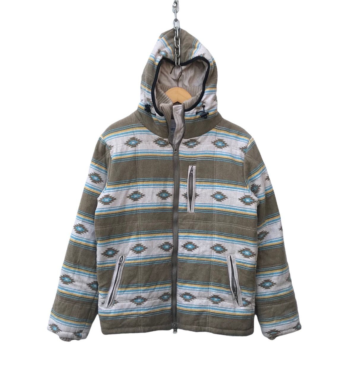 image of Anti Ballistic Navajo Print Native Style Bombers in Grey, Men's (Size Small)