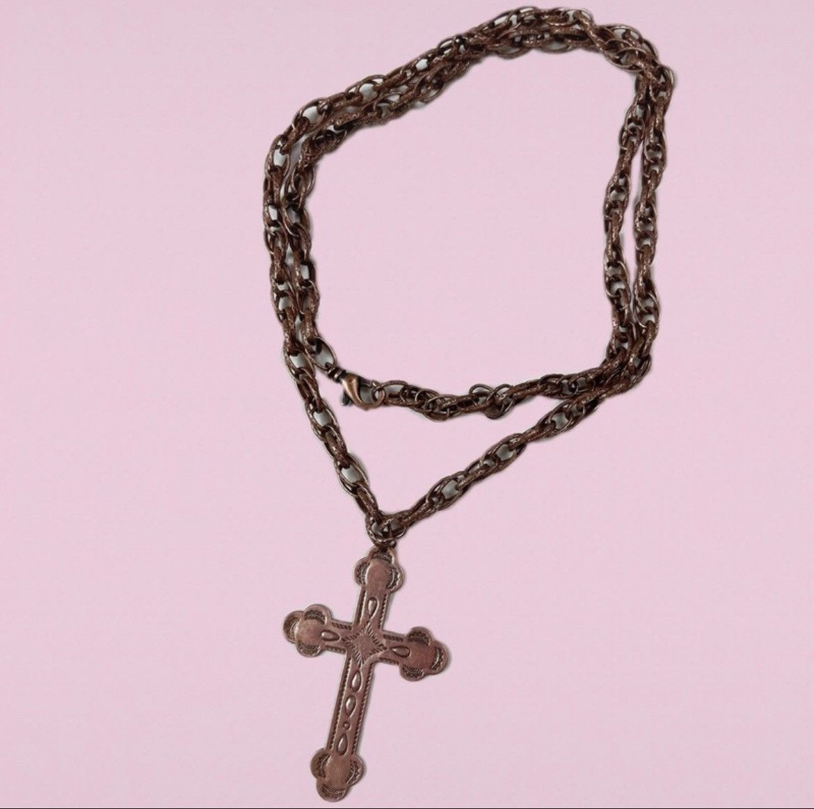 Vintage Vintage Copper Cross Pendant Necklace | Grailed
