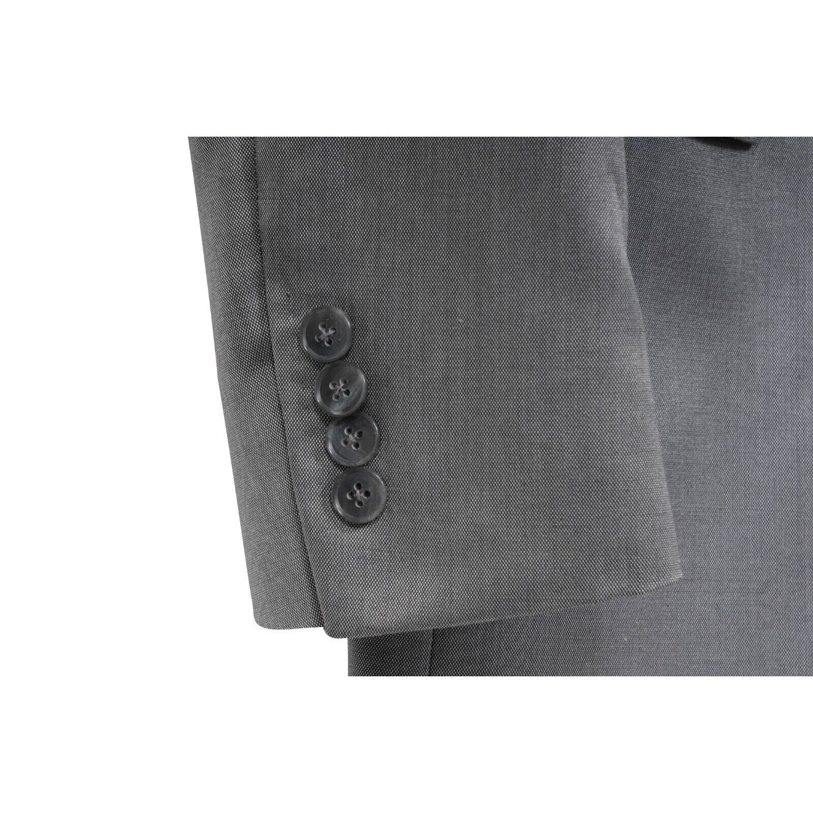 Dolce & Gabbana Peak Lapel Suit 56 Grey Wool Single Breasted Size 46R - 4 Thumbnail