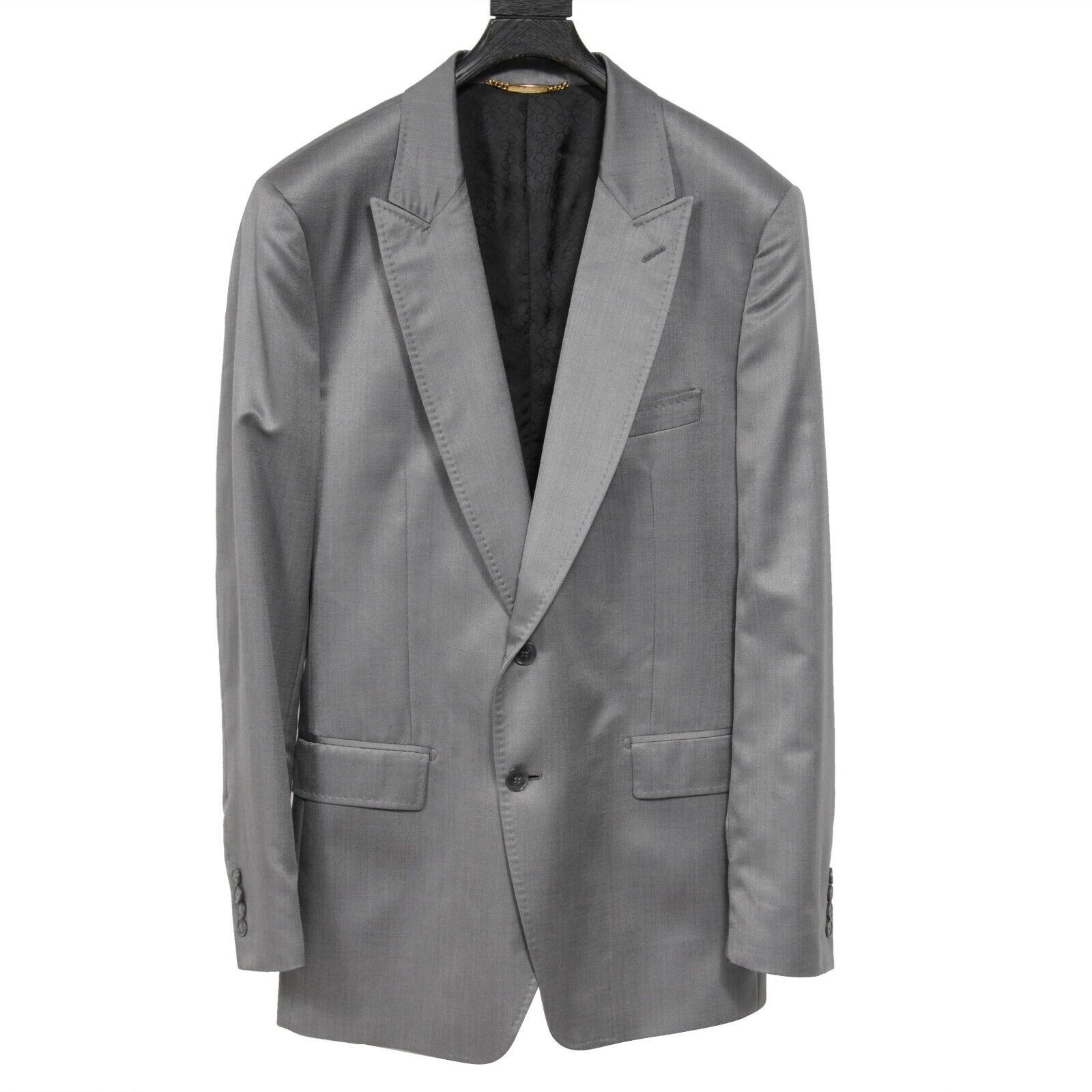 Dolce & Gabbana Peak Lapel Suit 56 Grey Wool Single Breasted Size 46R - 1 Thumbnail