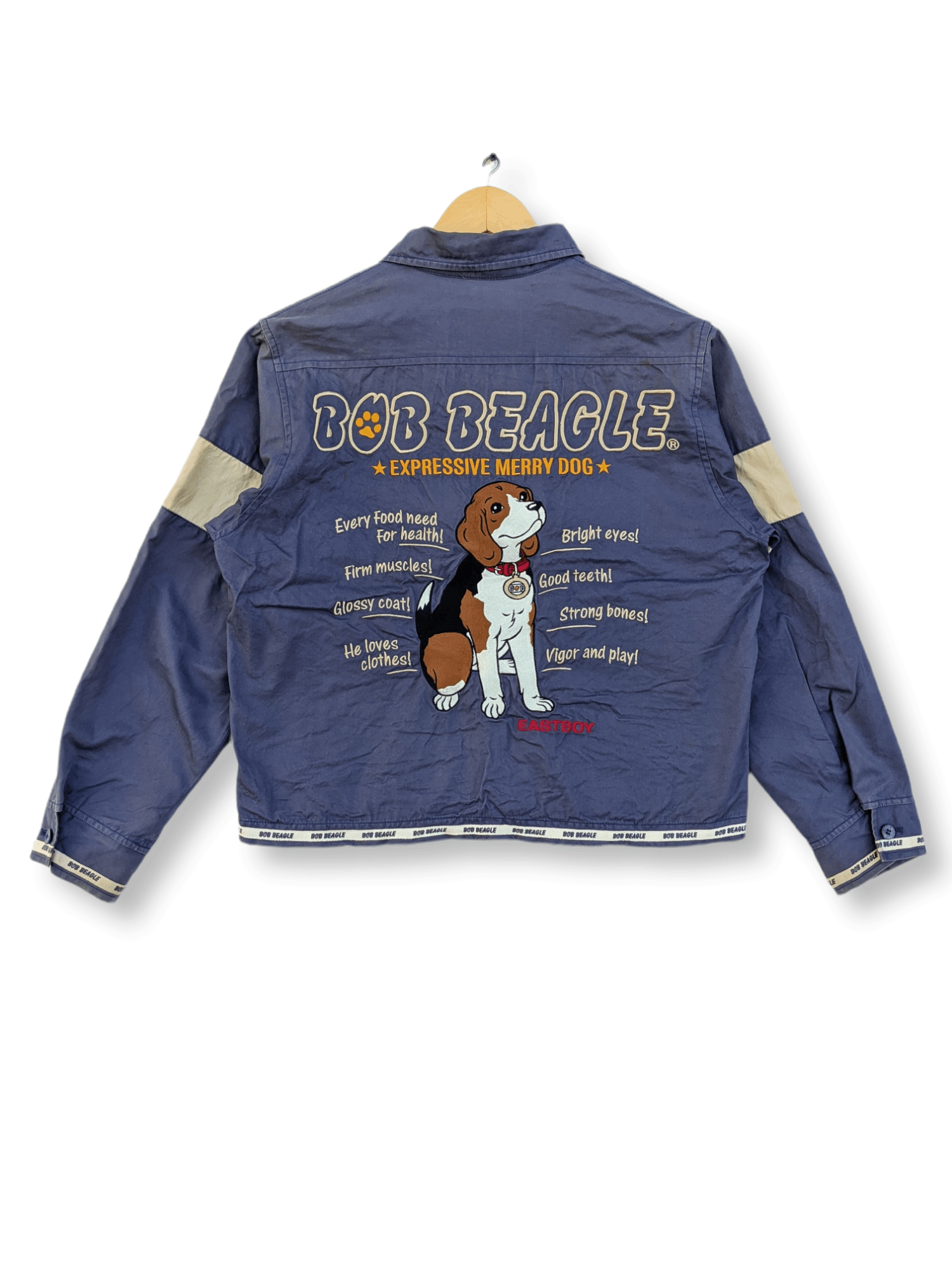 image of Vintage Bob Beagle Embroidery Print 2 Tone Jacket in Mix, Men's (Size Small)