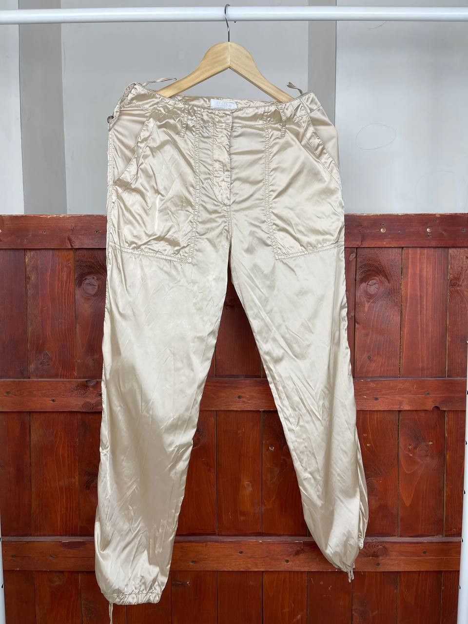 Image of Prada Milano Nylon Golden Nylon Women's Light Pants Size 44