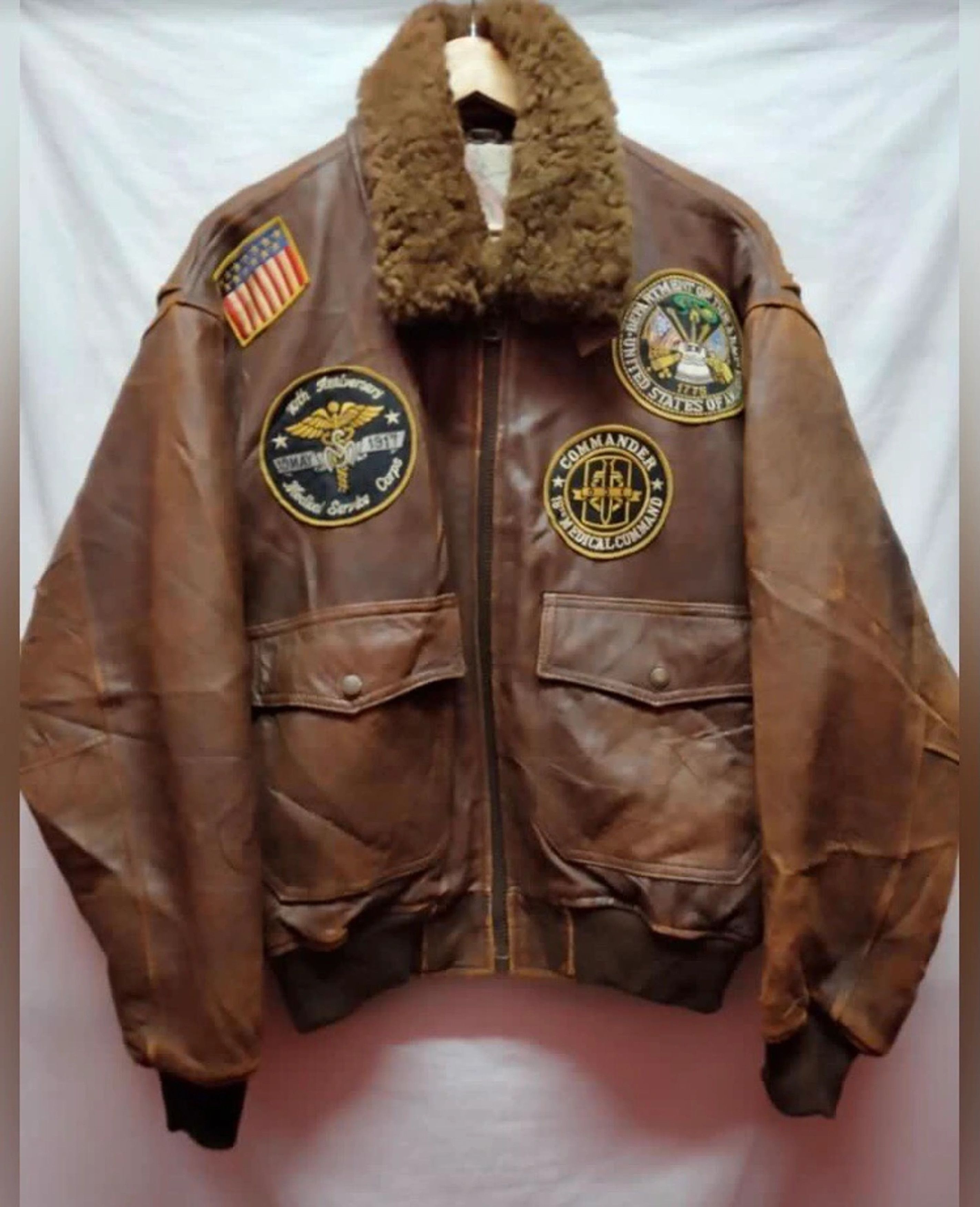 US Air Force brown Leather 2024 bomber coat XL