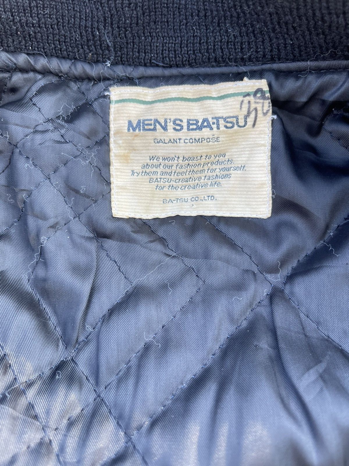 Japanese Brand Vintage Men’s Batsu Leather Sleeve Big Logo Varsity Jacket Size US M / EU 48-50 / 2 - 8 Thumbnail