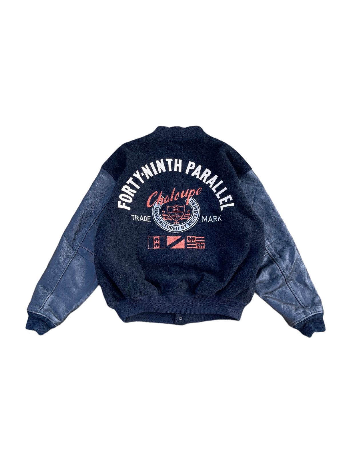 Japanese Brand Vintage Men’s Batsu Leather Sleeve Big Logo Varsity Jacket Size US M / EU 48-50 / 2 - 4 Thumbnail