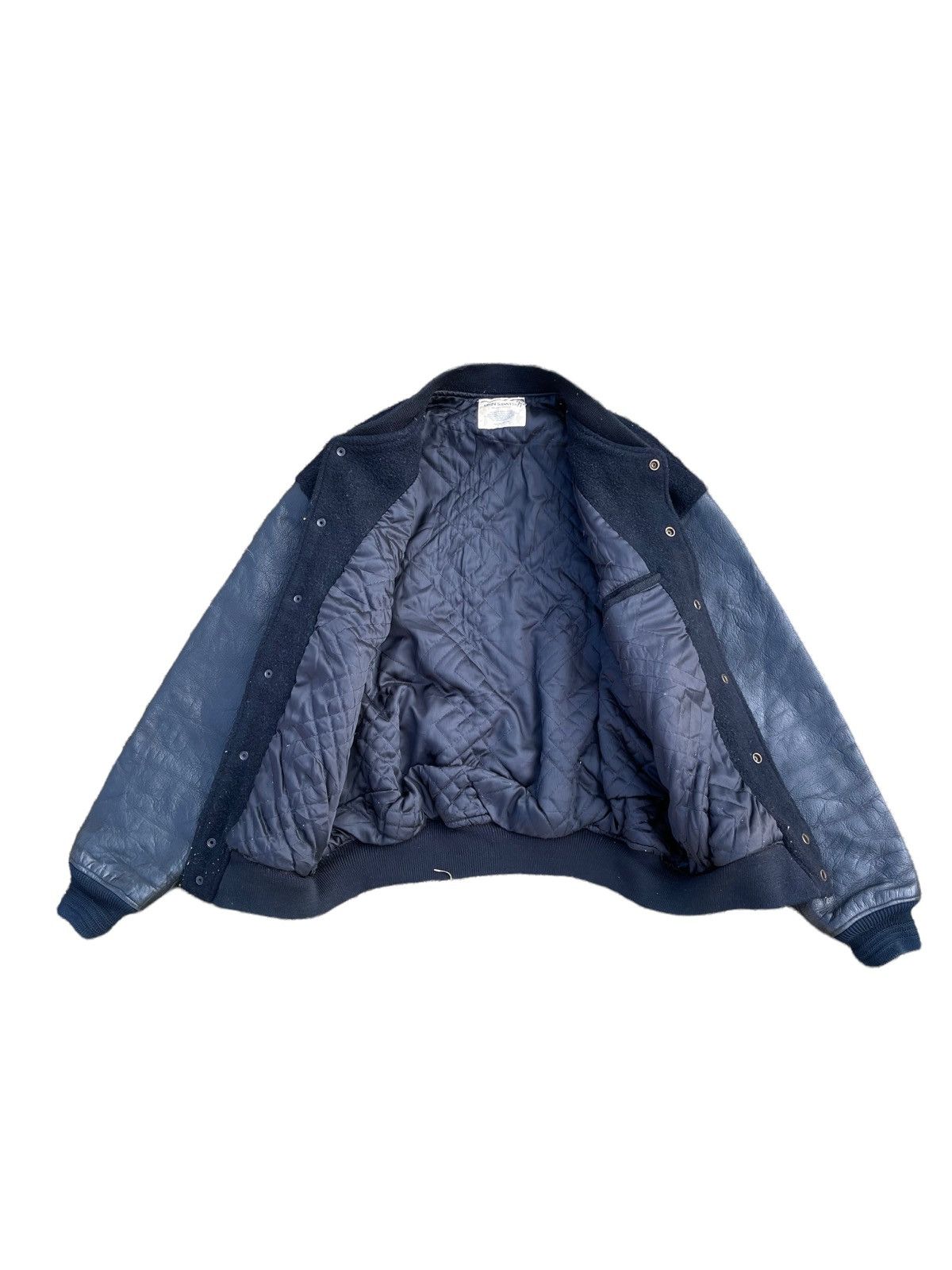 Japanese Brand Vintage Men’s Batsu Leather Sleeve Big Logo Varsity Jacket Size US M / EU 48-50 / 2 - 5 Thumbnail