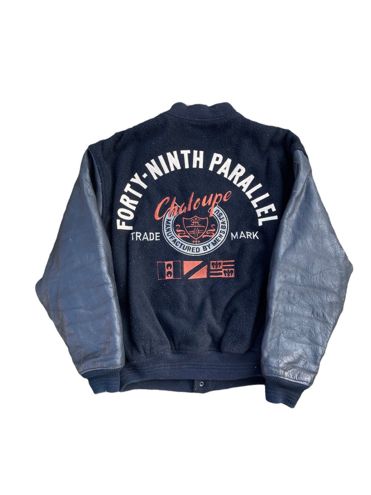 Japanese Brand Vintage Men’s Batsu Leather Sleeve Big Logo Varsity Jacket Size US M / EU 48-50 / 2 - 2 Thumbnail