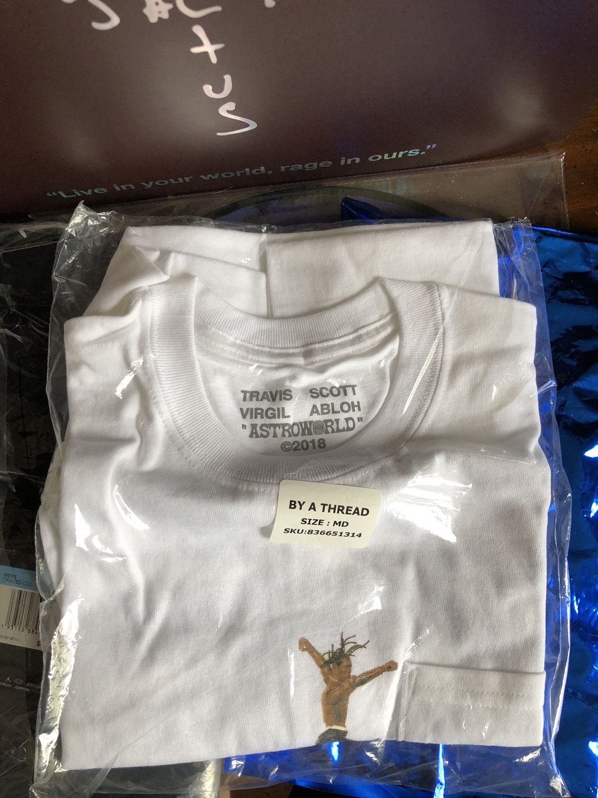 travis scott x virgil abloh by a thread tee