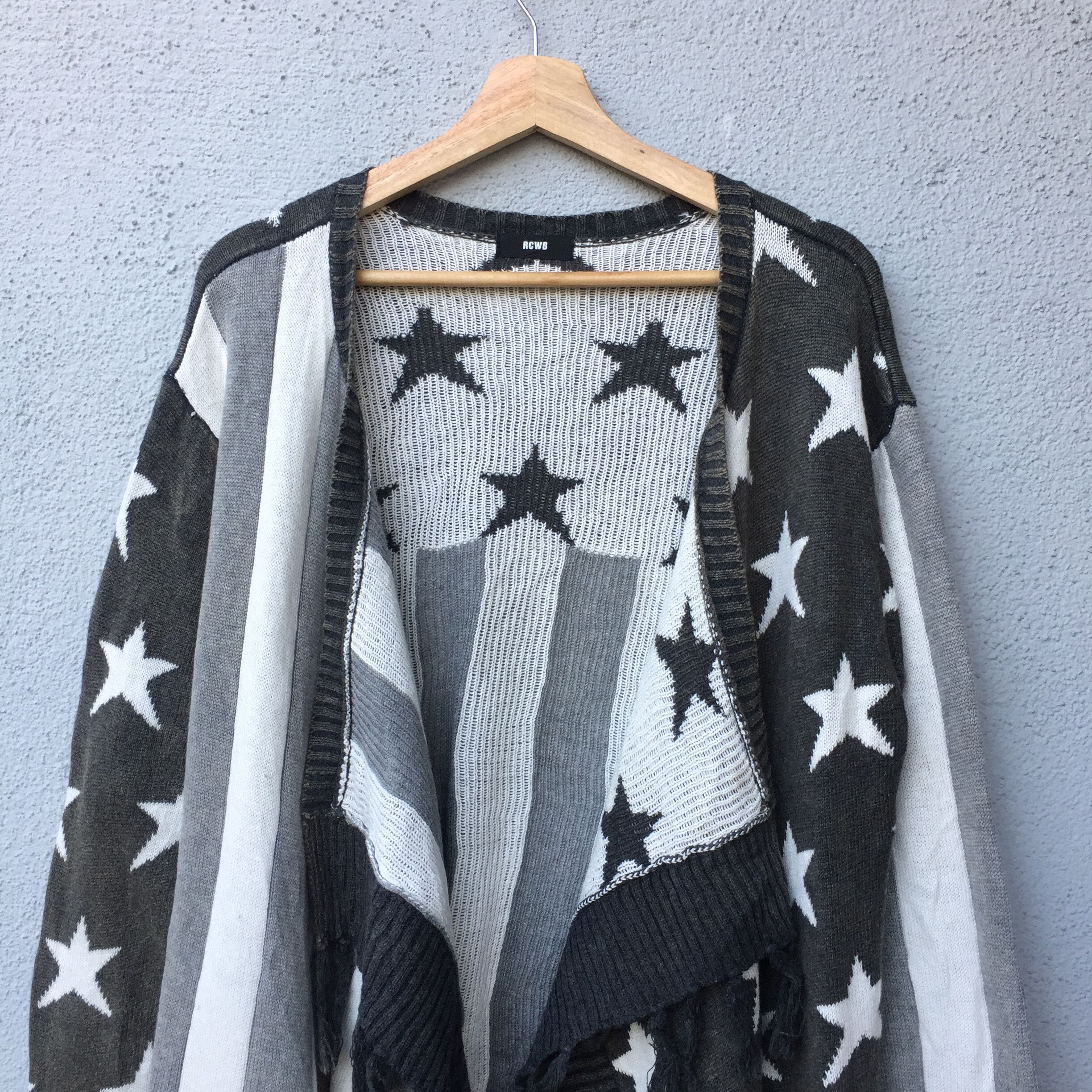 Designer Vintage RCWB Waterfall Cardigan USA Flag Size US M / EU 48-50 / 2 - 2 Thumbnail