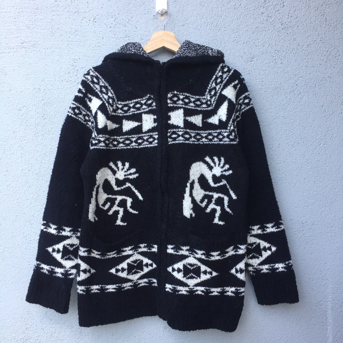Vintage Power To The People Fleece Fullprint Hoodie Sweater