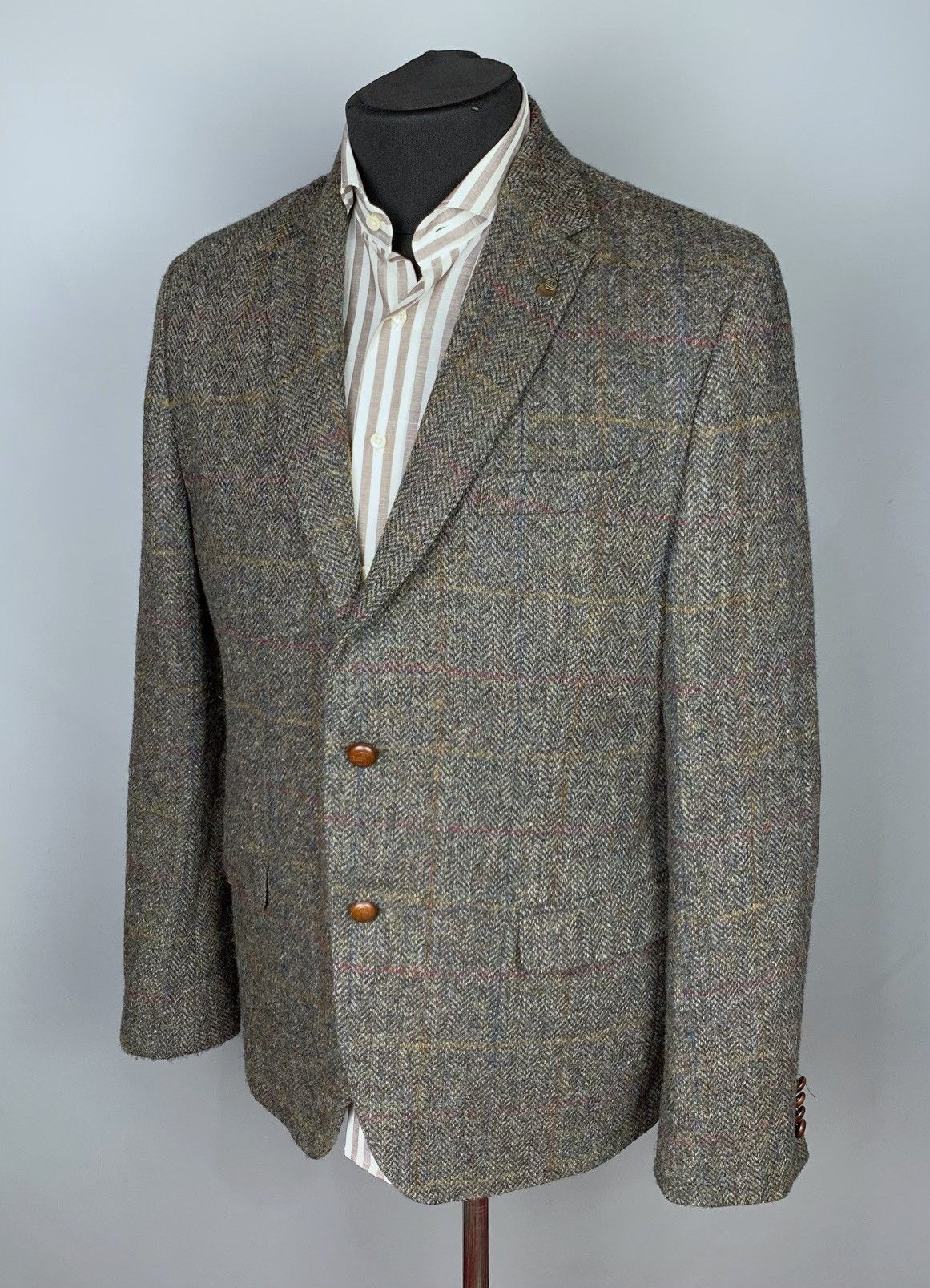 Vintage Mario Barutti Harris Tweed Pure Wool Blazer Jacket Size 48R ...