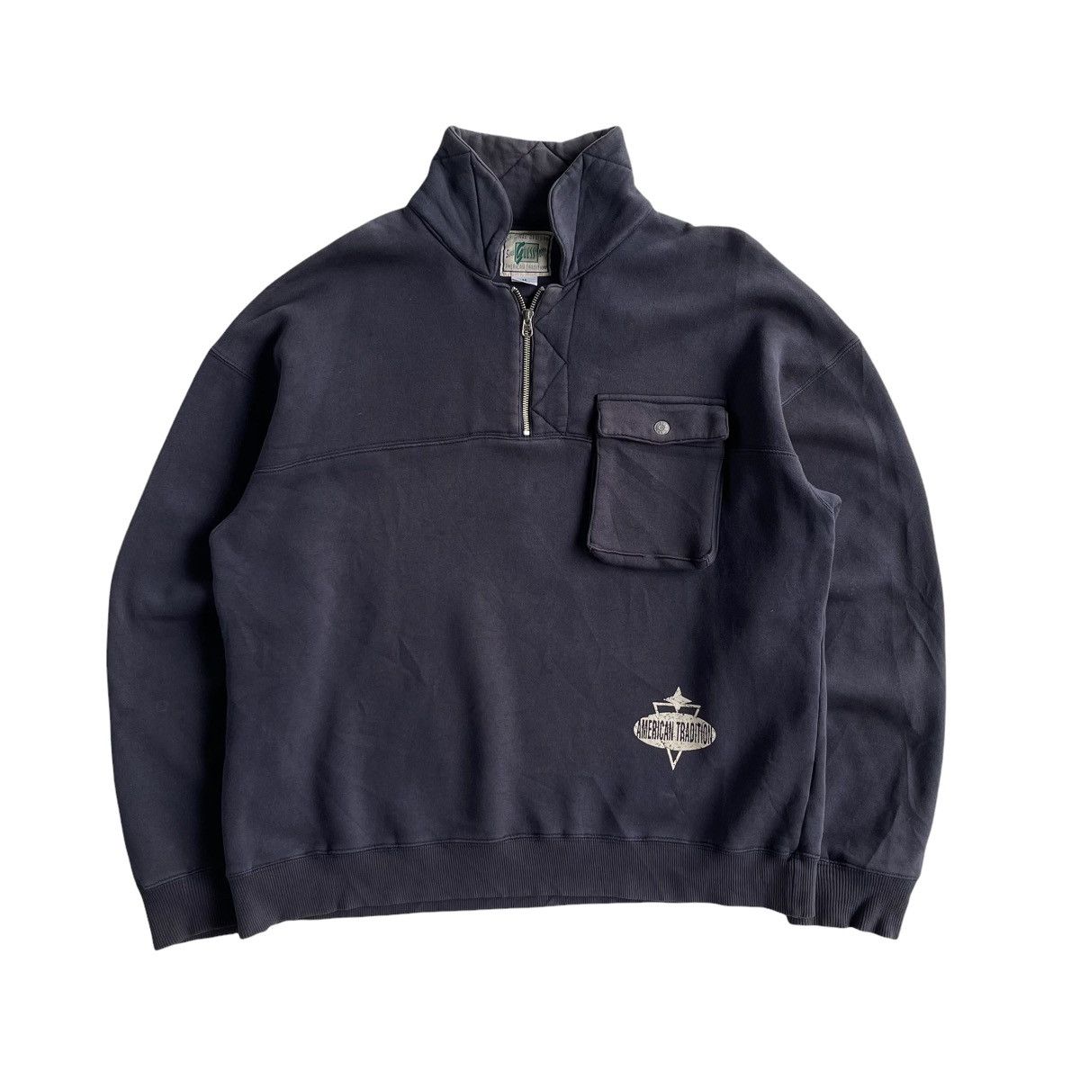 Guess × Vintage 1994s Guess Oversize Faded Half Zip Sweater Size US XL / EU 56 / 4 - 2 Thumbnail