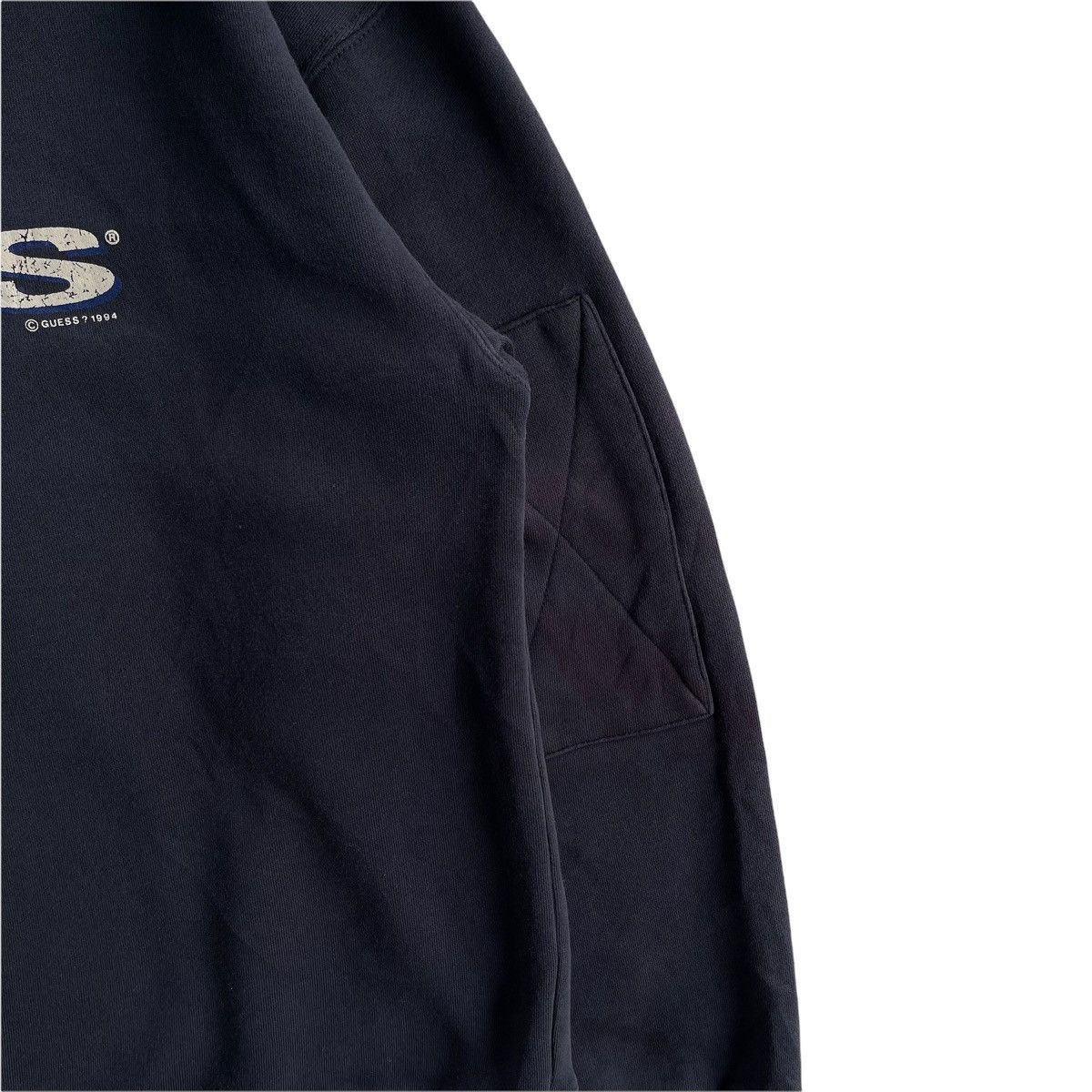 Guess × Vintage 1994s Guess Oversize Faded Half Zip Sweater Size US XL / EU 56 / 4 - 5 Thumbnail