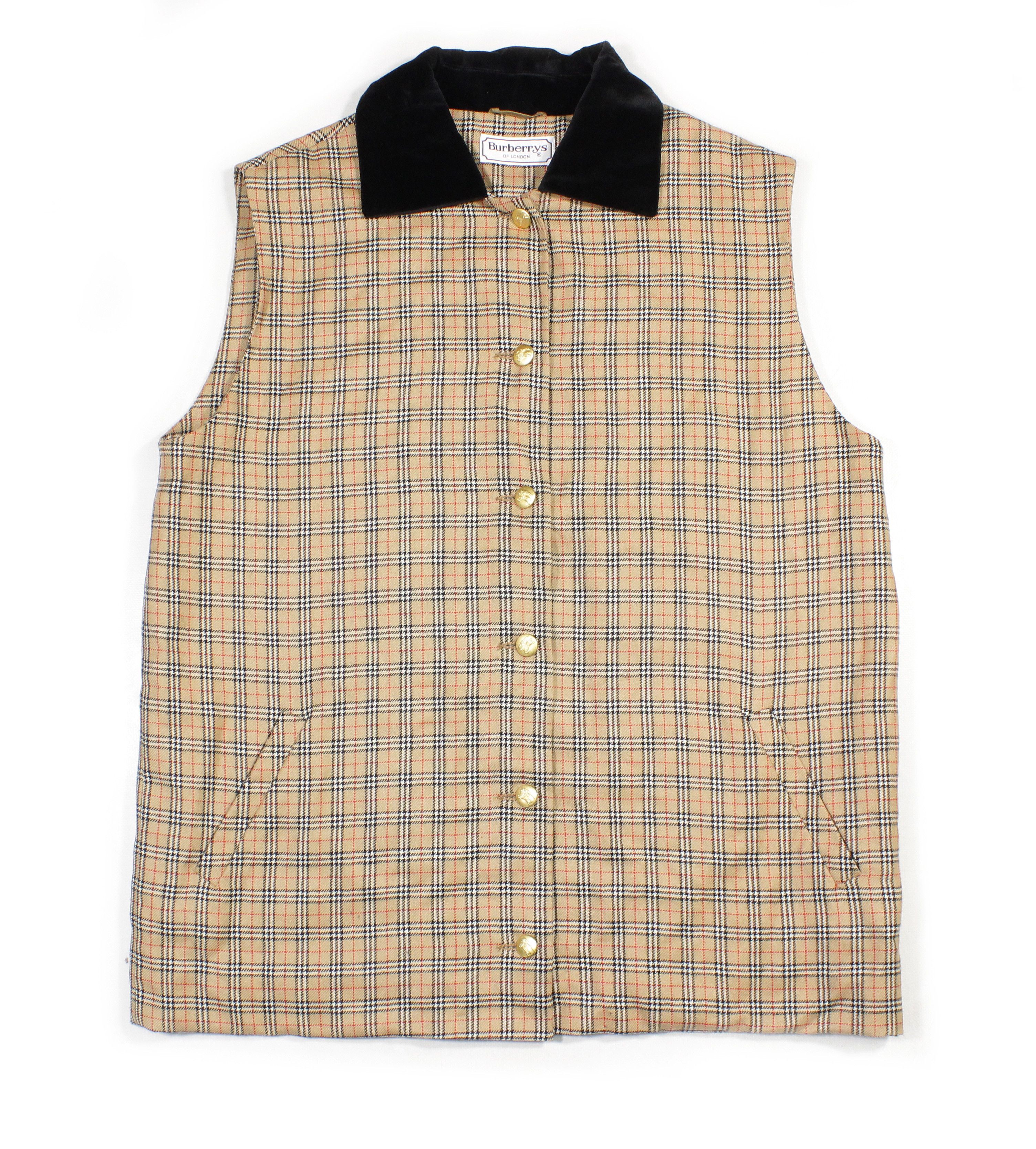 Burberry 90S Nova Check Vest Vintage Size XL / US 12-14 / IT 48-50 - 1 Thumbnail