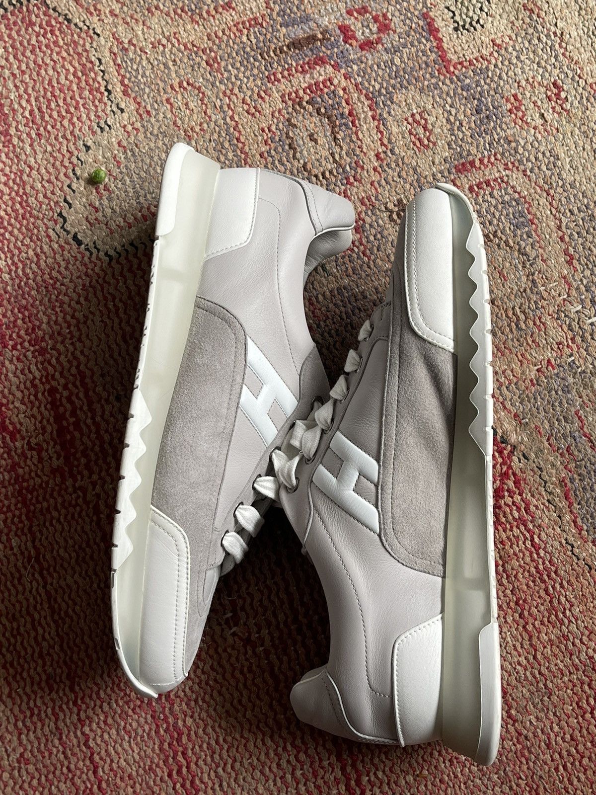Hermes Hermes White Lace Up Sneakers Size US 9.5 / EU 42-43 - 1 Thumbnail